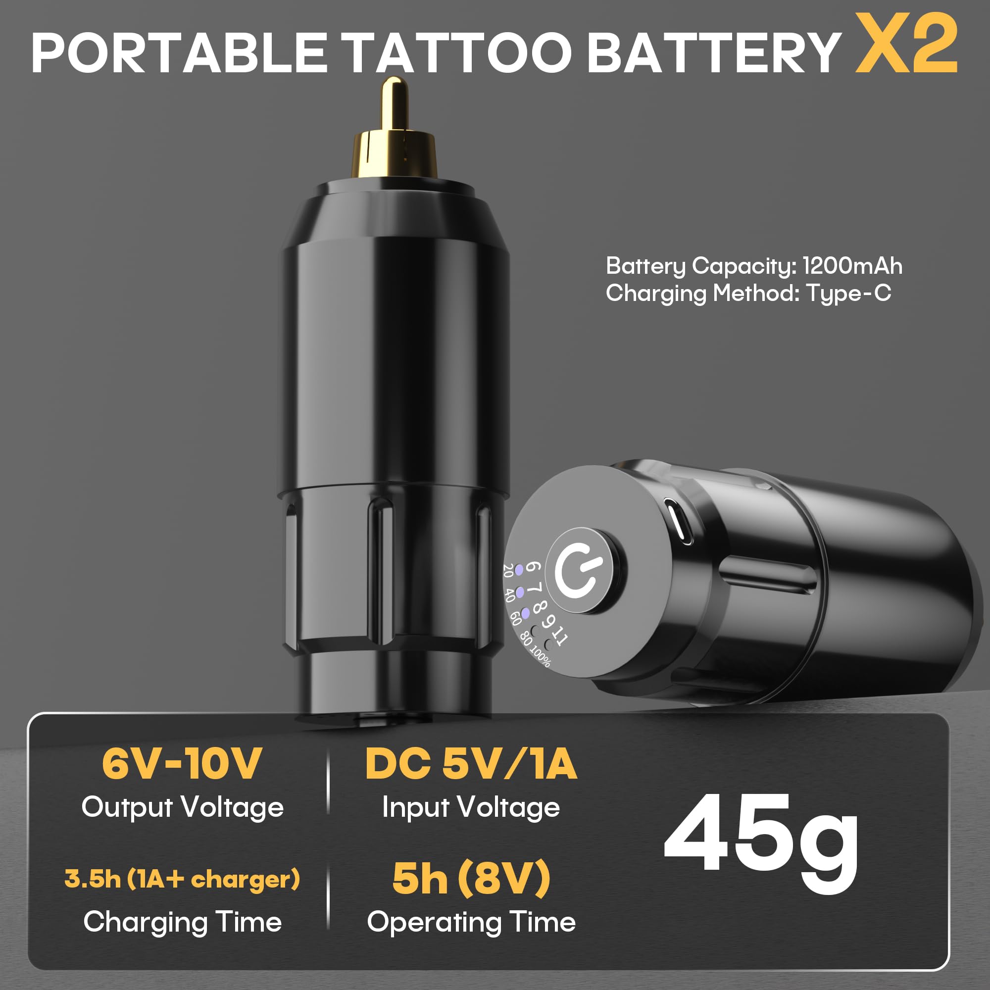 POSEIDON Wireless Rotary Tattoo Machine Kit – 20 Cartridges, Ink Set & Dual Battery Pack | Beginner Friendly