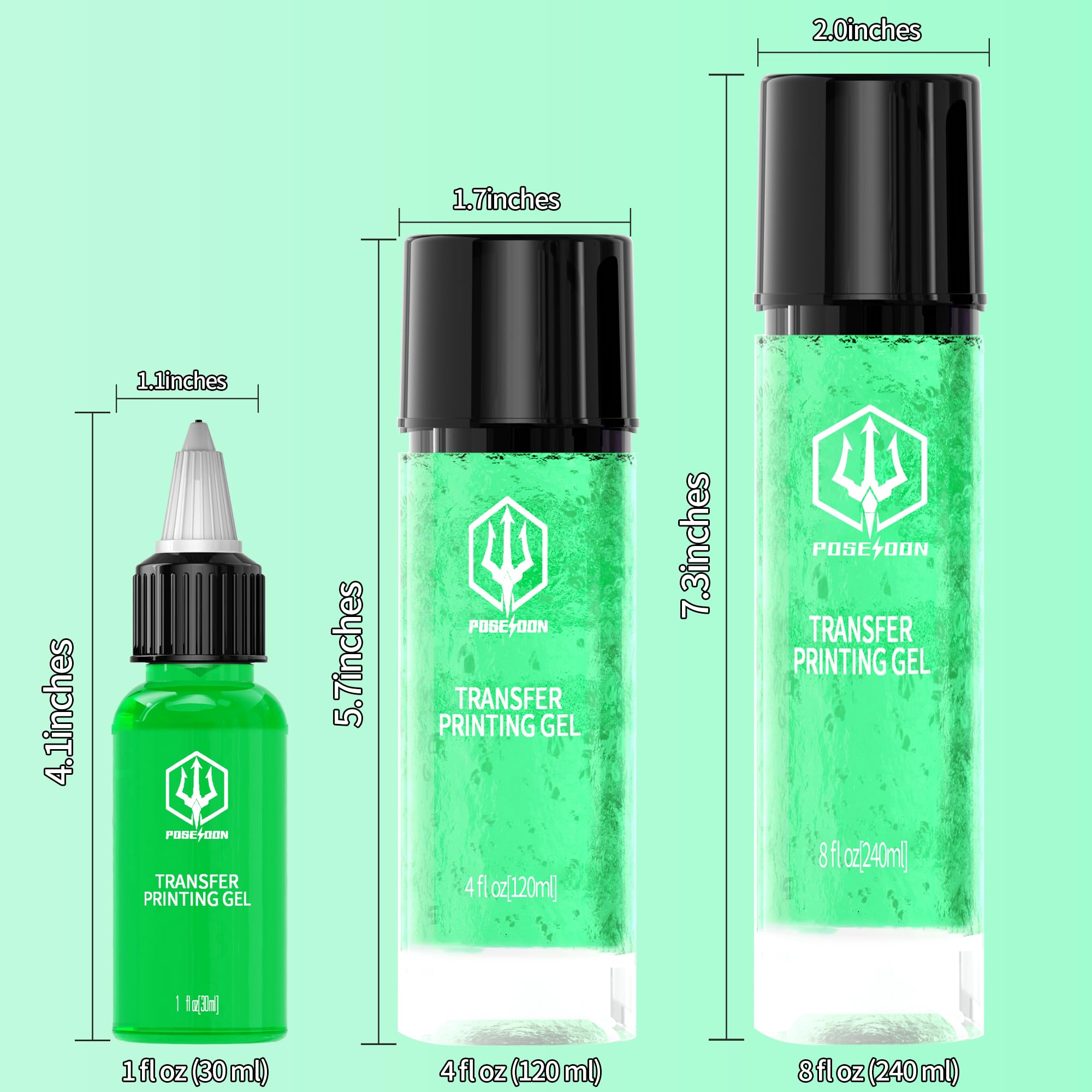POSEIDON Tattoo Stencil Transfer Gel 4 oz — Crystal-Clear, Long-Lasting, Watermelon Scent