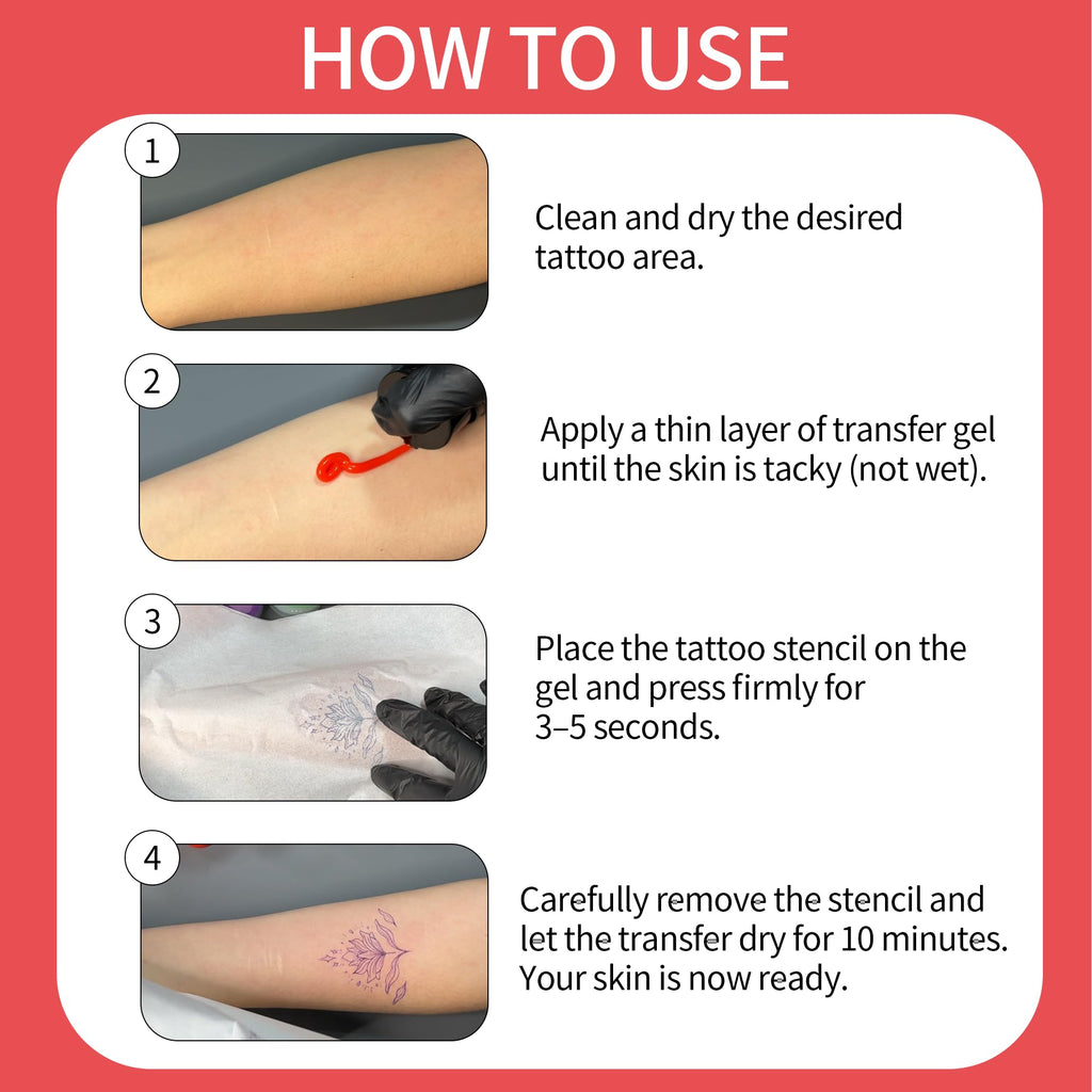 POSEIDON Tattoo Stencil Transfer Gel 4 oz — Crystal-Clear, Long-Lasting, Watermelon Scent