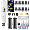 POSEIDON Wireless Rotary Tattoo Machine Kit – 20 Cartridges, Ink Set & Dual Battery Pack | Beginner Friendly
