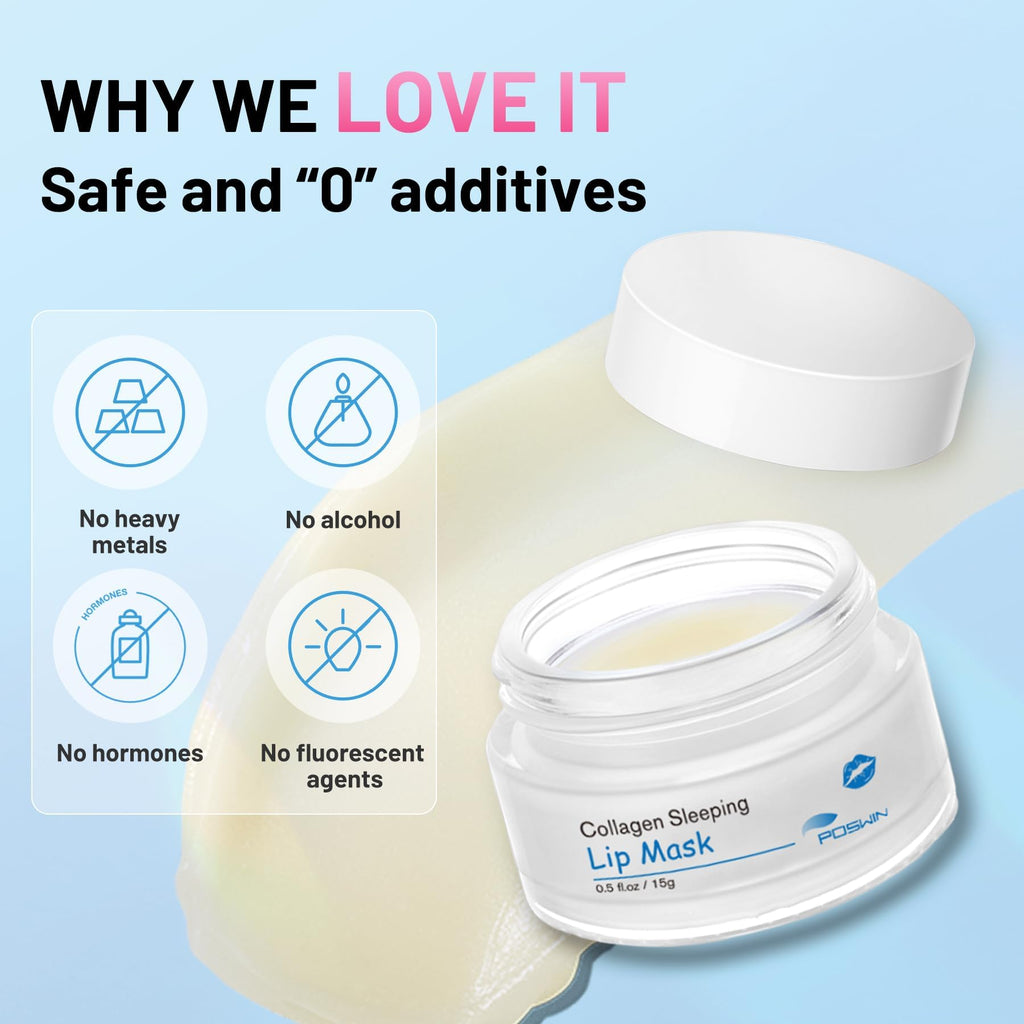 POSWIN Lip Sleeping Mask — Moisture & Collagen Overnight Lip Treatment 15g