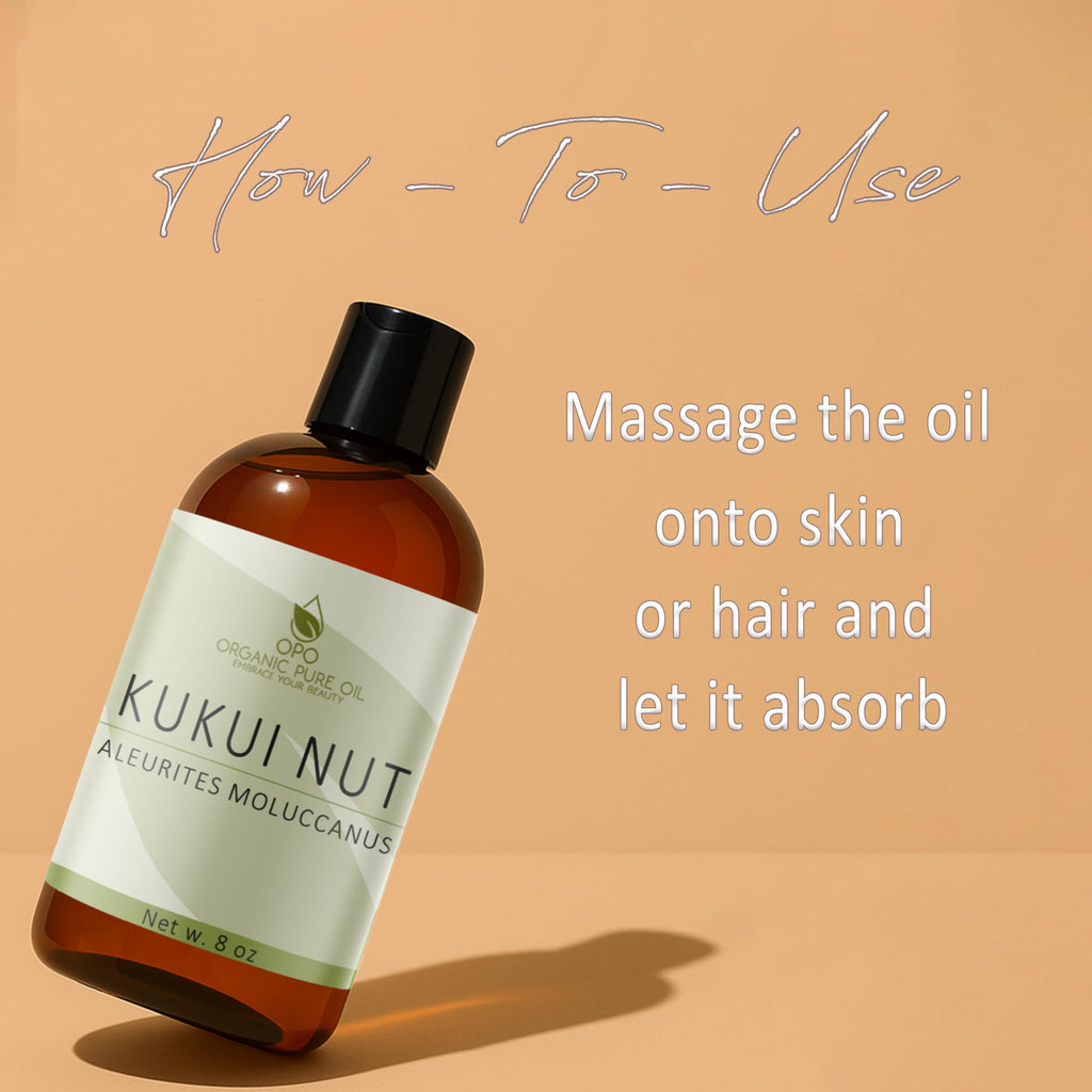 Pousutong Kukui Nut Oil – 8 oz Pure Carrier Oil for Hair & Skin