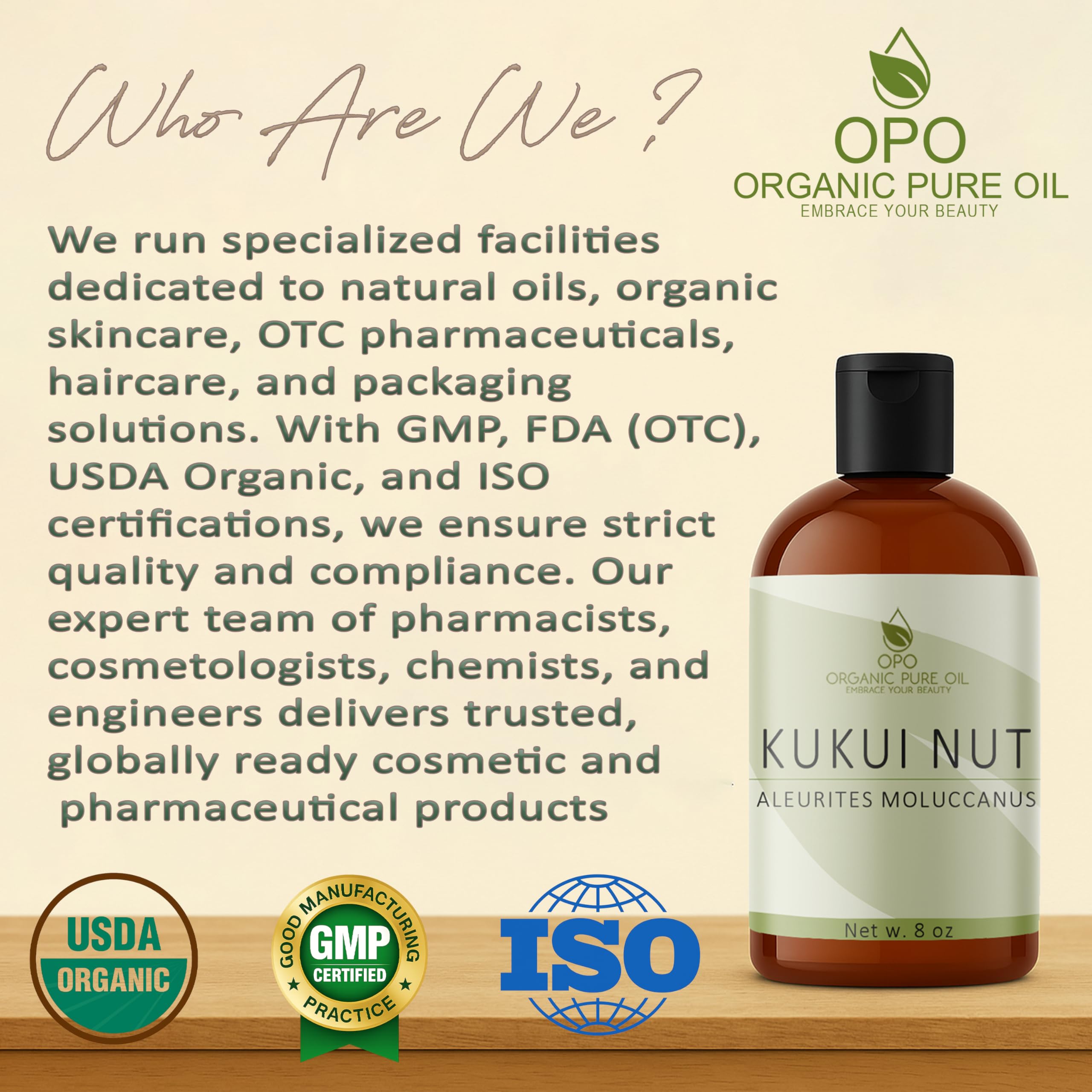 Pousutong Kukui Nut Oil – 8 oz Pure Carrier Oil for Hair & Skin