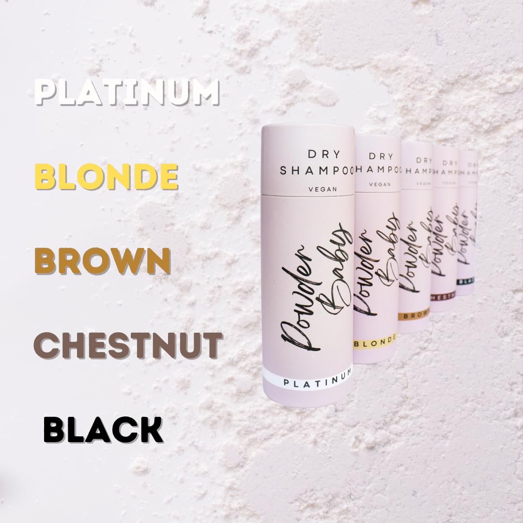 Powder Baby Dry Shampoo Powder | Organic & Vegan, Color-Matched for Brown Hair | 1.7 oz