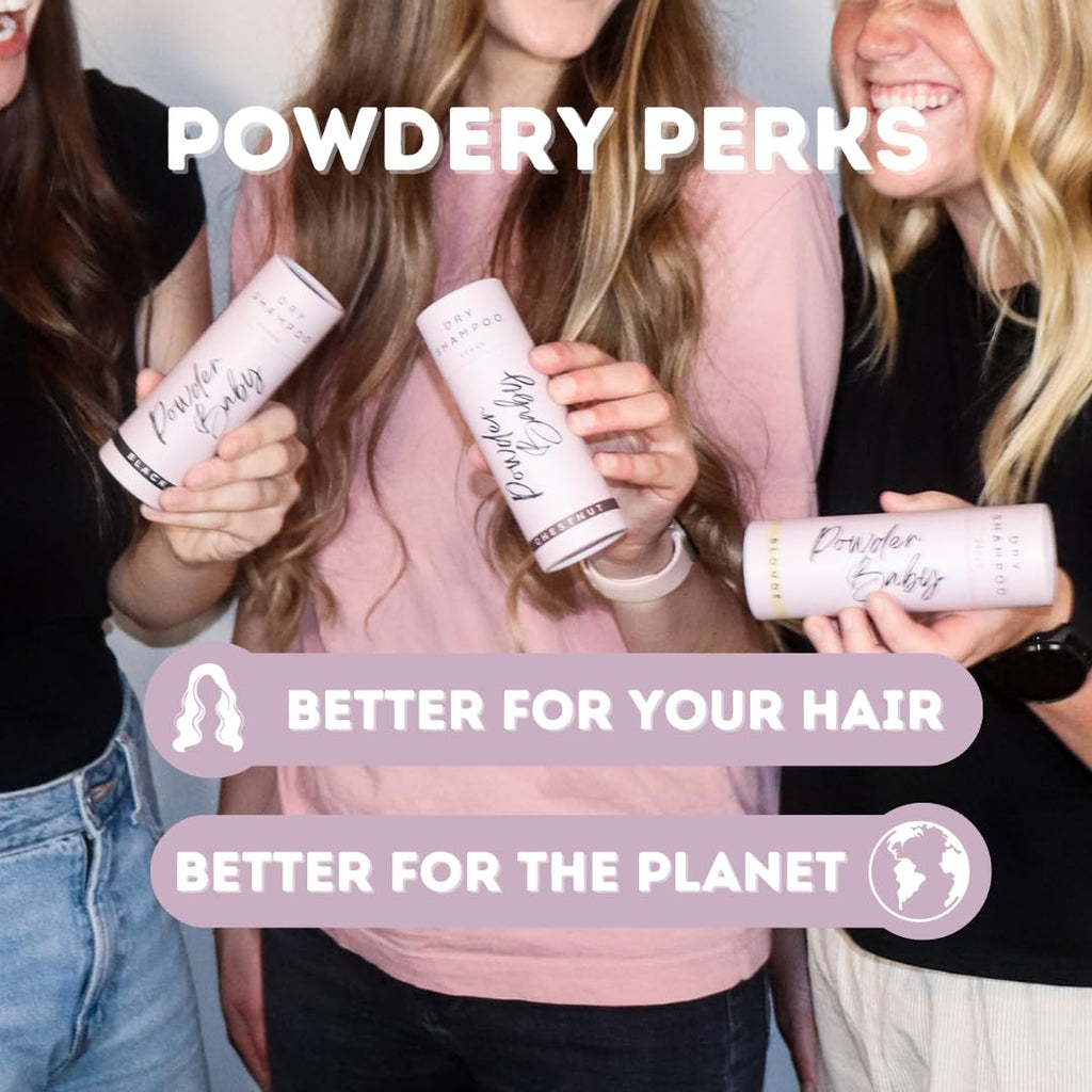 Powder Baby Dry Shampoo Powder | Organic & Vegan, Color-Matched for Brown Hair | 1.7 oz