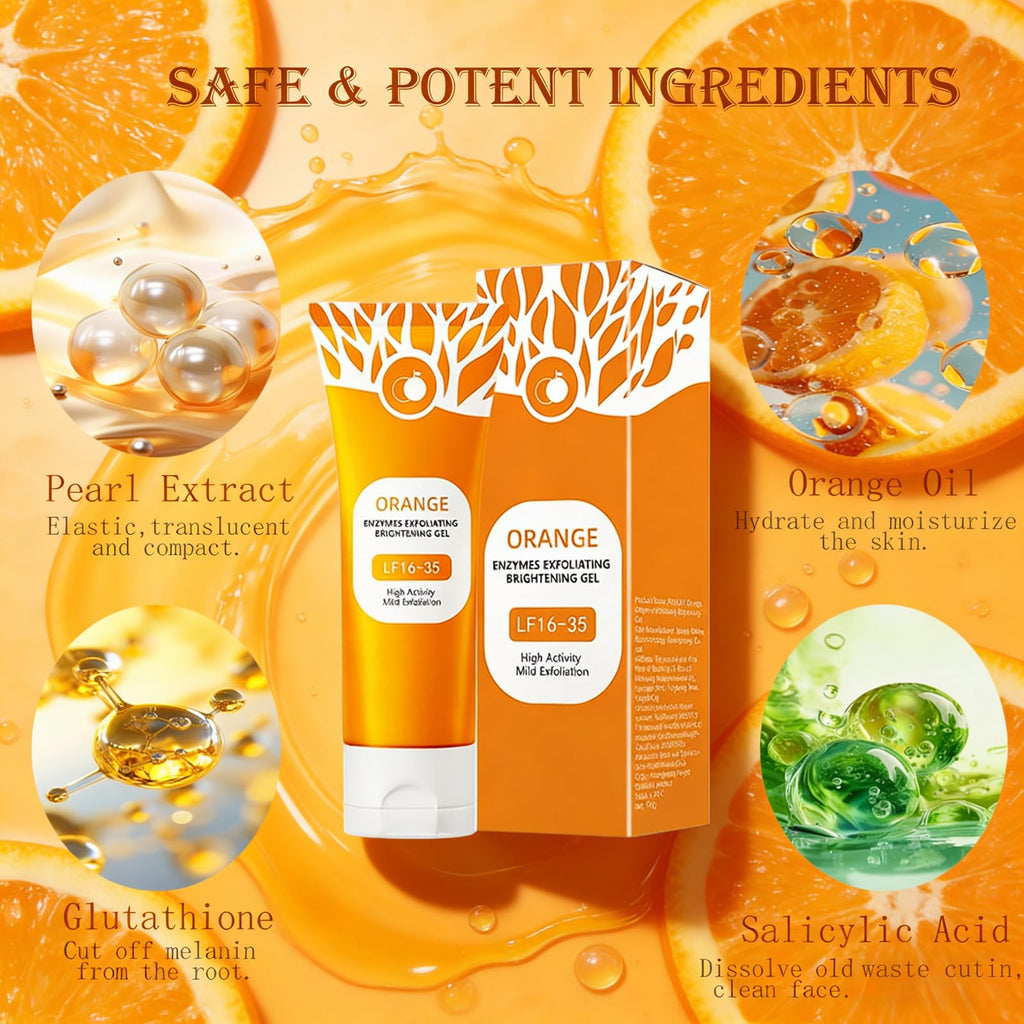 POYICGS Orange Exfoliating Gel – Deep Clean Pores, Remove Blackheads & Moisturize Skin