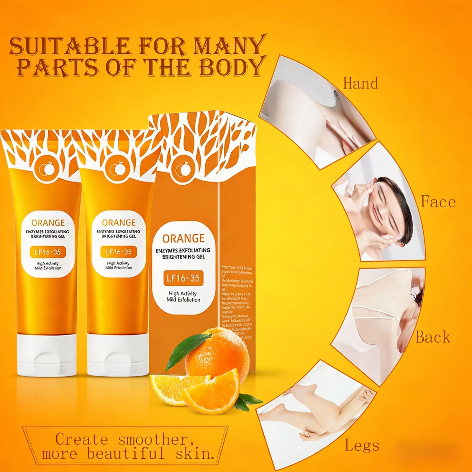 POYICGS Orange Exfoliating Gel – Deep Clean Pores, Remove Blackheads & Moisturize Skin