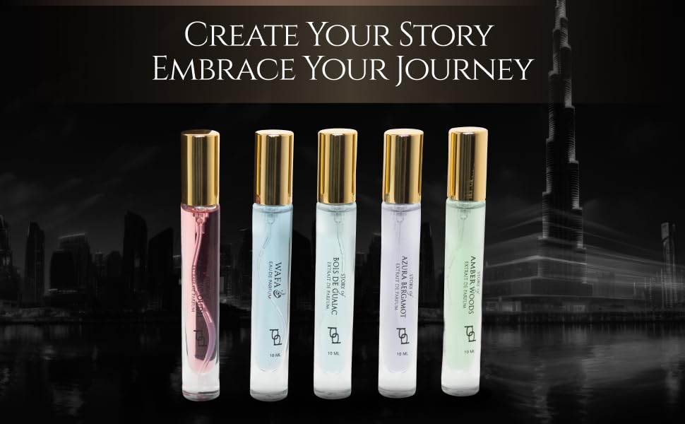 Prince Parfums Dubai – Men’s Discovery Kit: 5 x 10ml Extrait de Parfum Sprays (Wafa, Majestic Oudh, Bois de Guaiac, Azura Bergamot, Amber Woods)