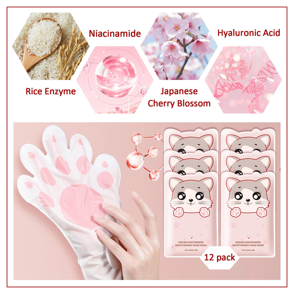 PPPanYiDi Hand Masks Moisturizing Gloves – 12 Pairs Hydrating Hand Peel Masks Gift Set for Dry Hands