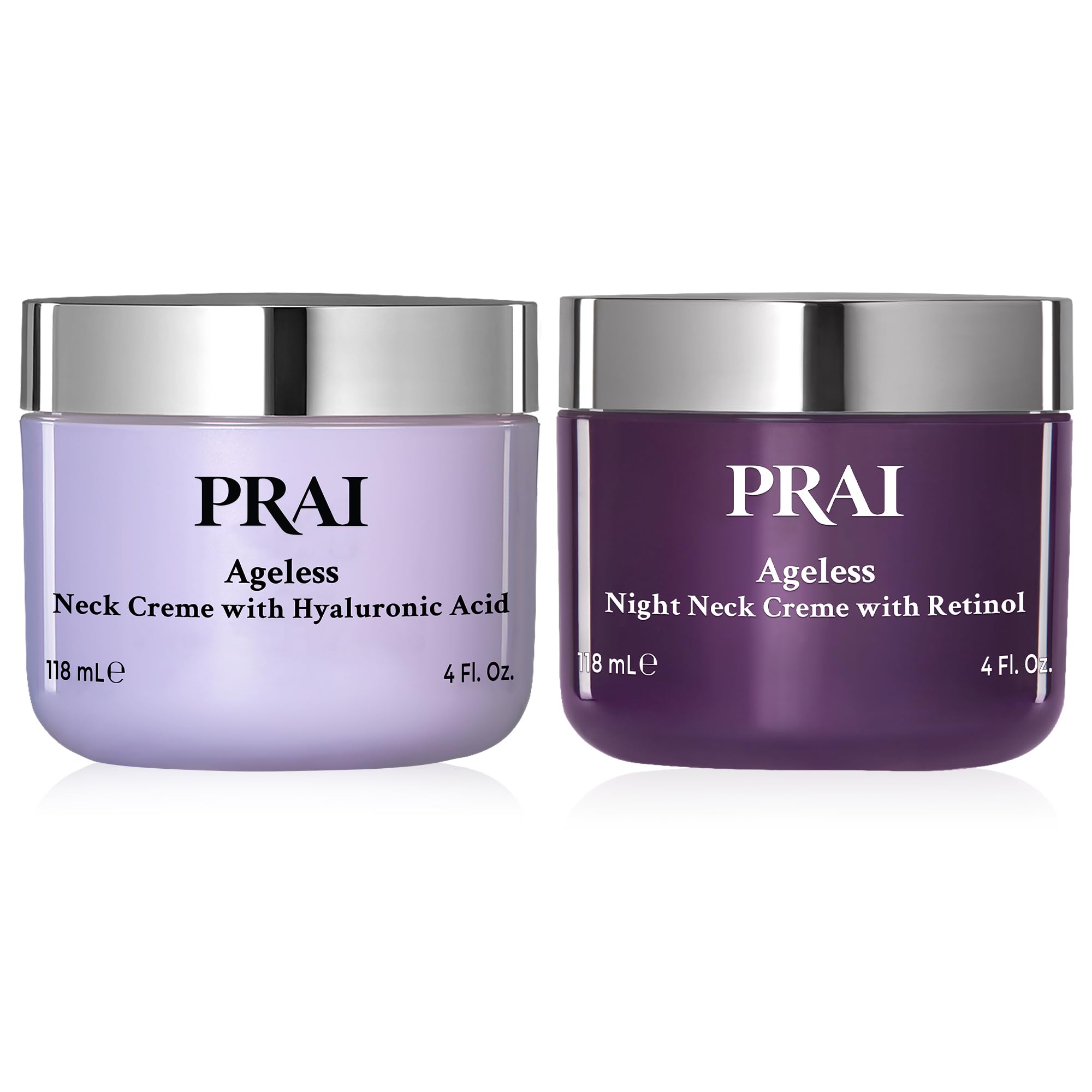 PRAI Beauty Ageless Day & Night Neck Creme Set | 4.0 oz Each