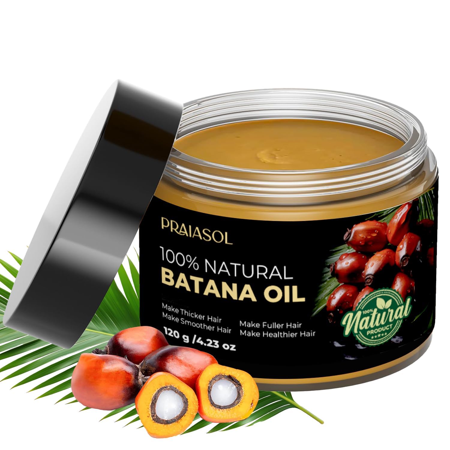 Praiasol Batana Oil for Hair Growth – Dr. Sebi Inspired Organic Honduran Batana Oil