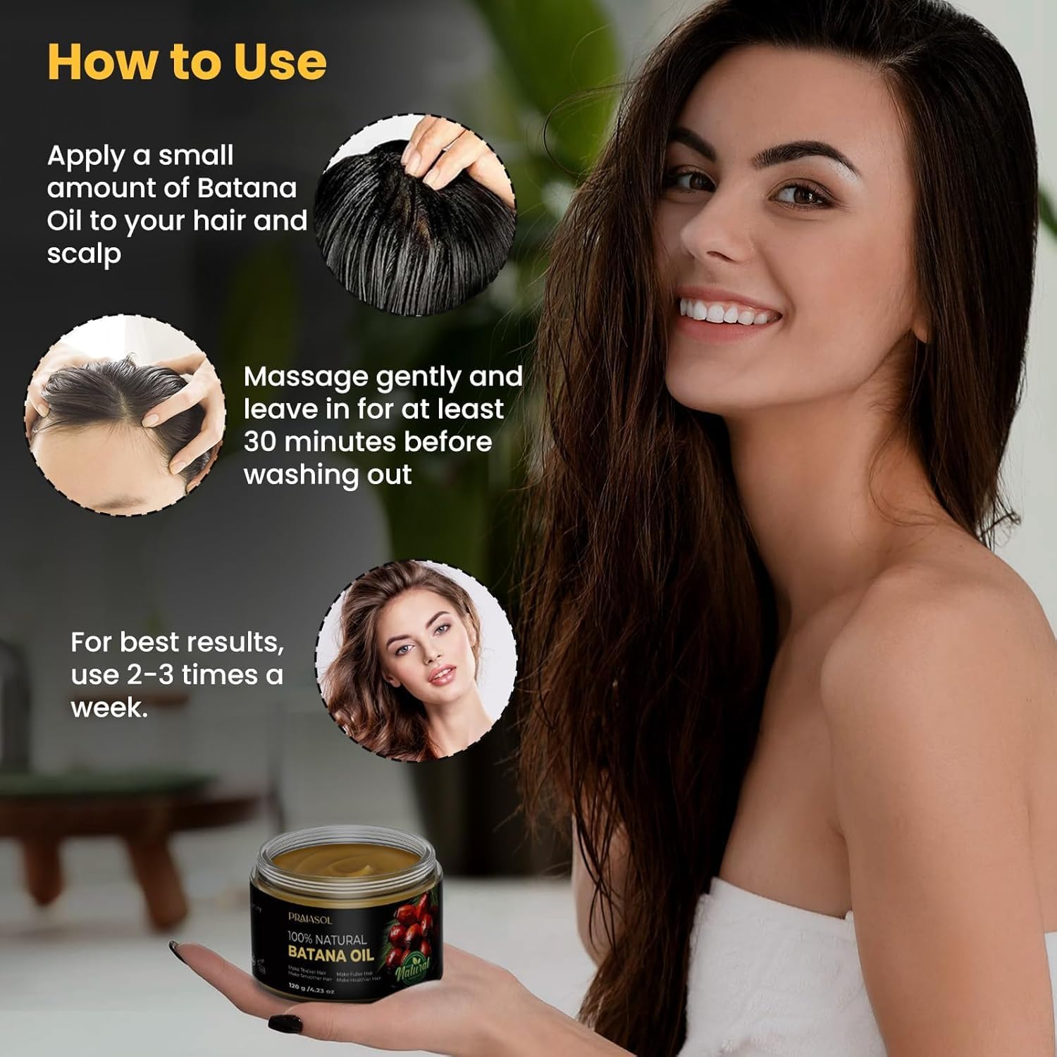 Praiasol Batana Oil for Hair Growth – Dr. Sebi Inspired Organic Honduran Batana Oil