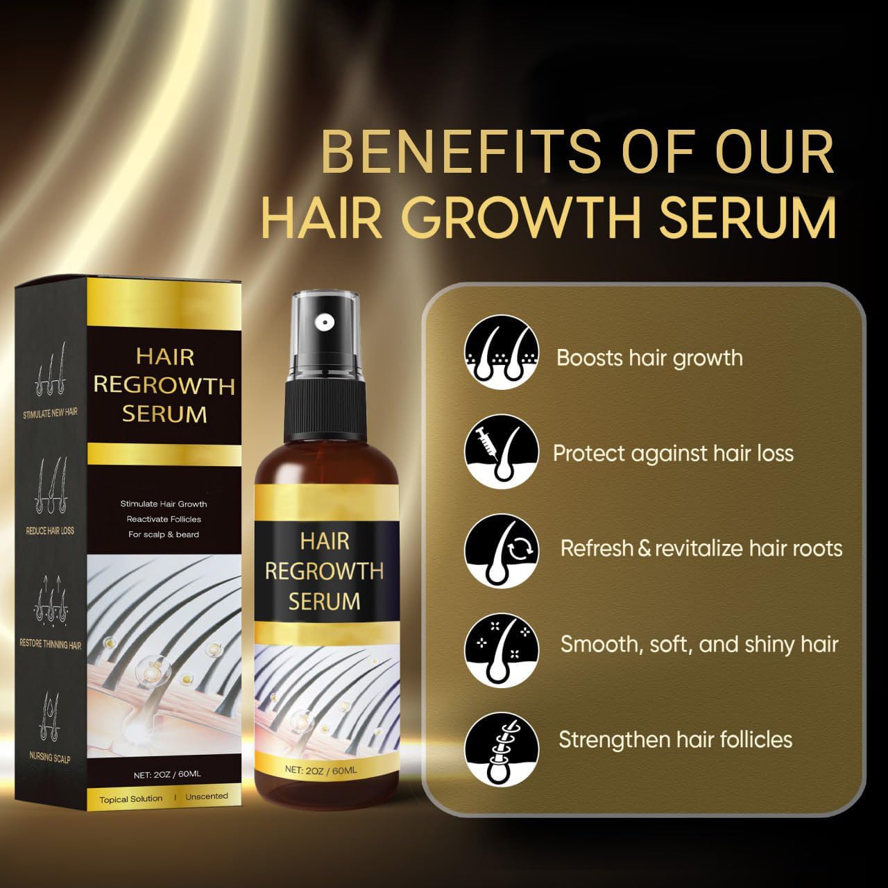 Praiasol Hair Growth Oil Spray – Biotin, Rosemary & Ginseng for Fuller, Thicker Hair