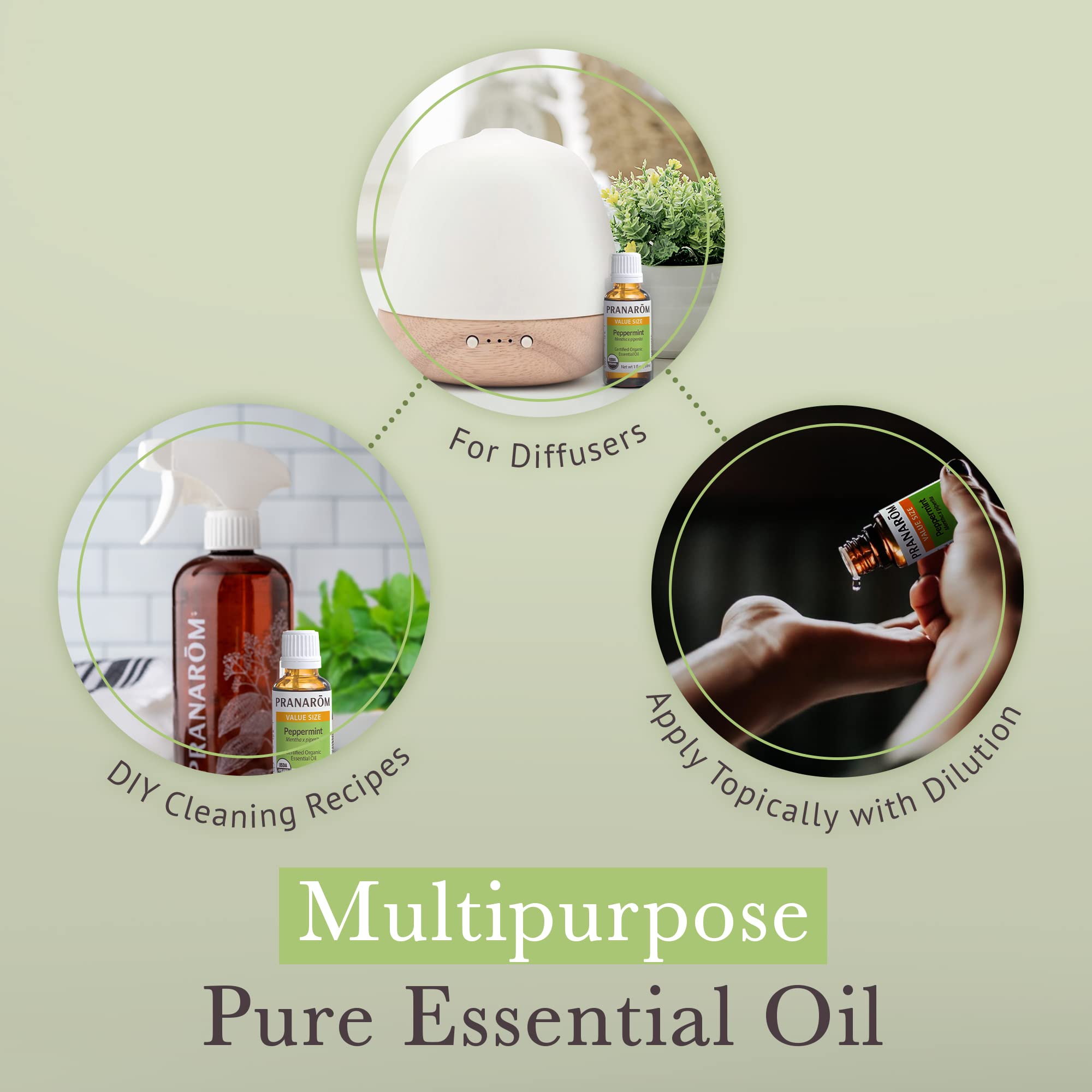 Pranarom USDA Organic Peppermint Essential Oil (30ml) – 100% Pure, Therapeutic Grade