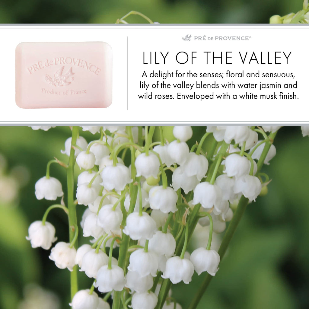 Pre de Provence Artisanal Soap Bar – Organic Shea Butter, Quad Milled, Lily of the Valley
