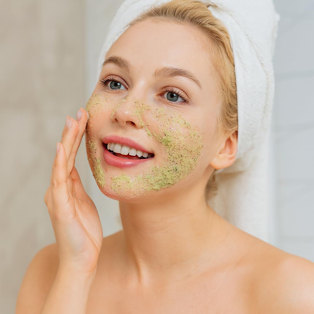 Precision Beauty Green Tea Exfoliating Face Scrub – Antioxidant Formula, Paraben Free, 8 Fl Oz