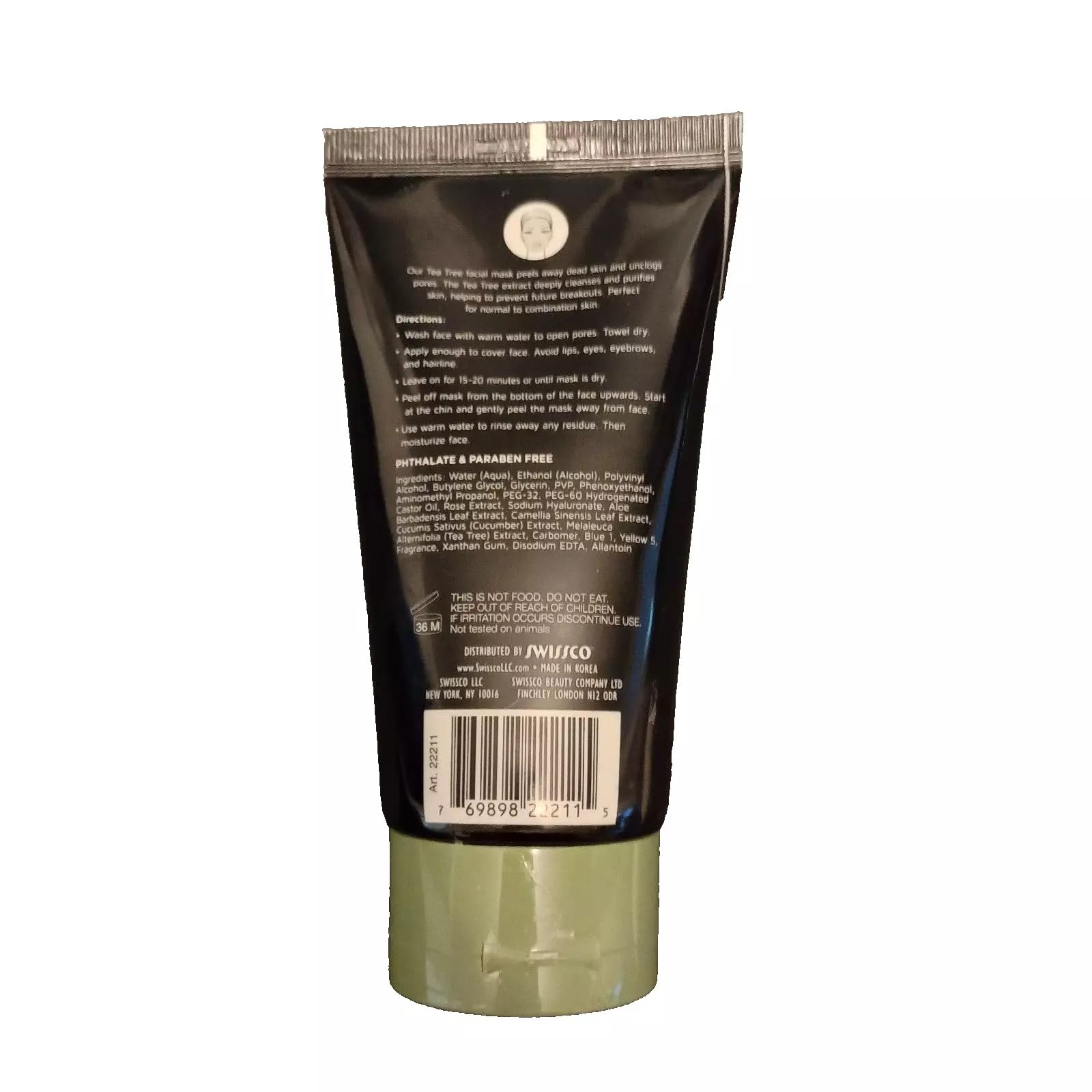 Precision Beauty Tea Tree Peel-off Face Mask – 5.7 oz Purifying Deep Clean for Oily Skin