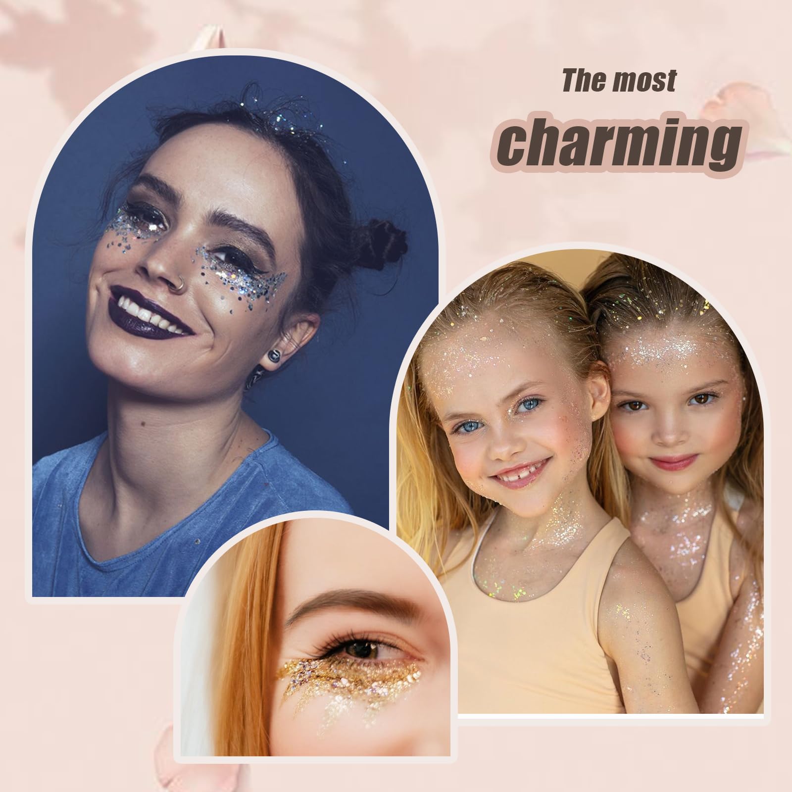 Prehot Face Body Glitter Gel – Multi-Color Chunky Glitter for Makeup, Hair & Festival Looks