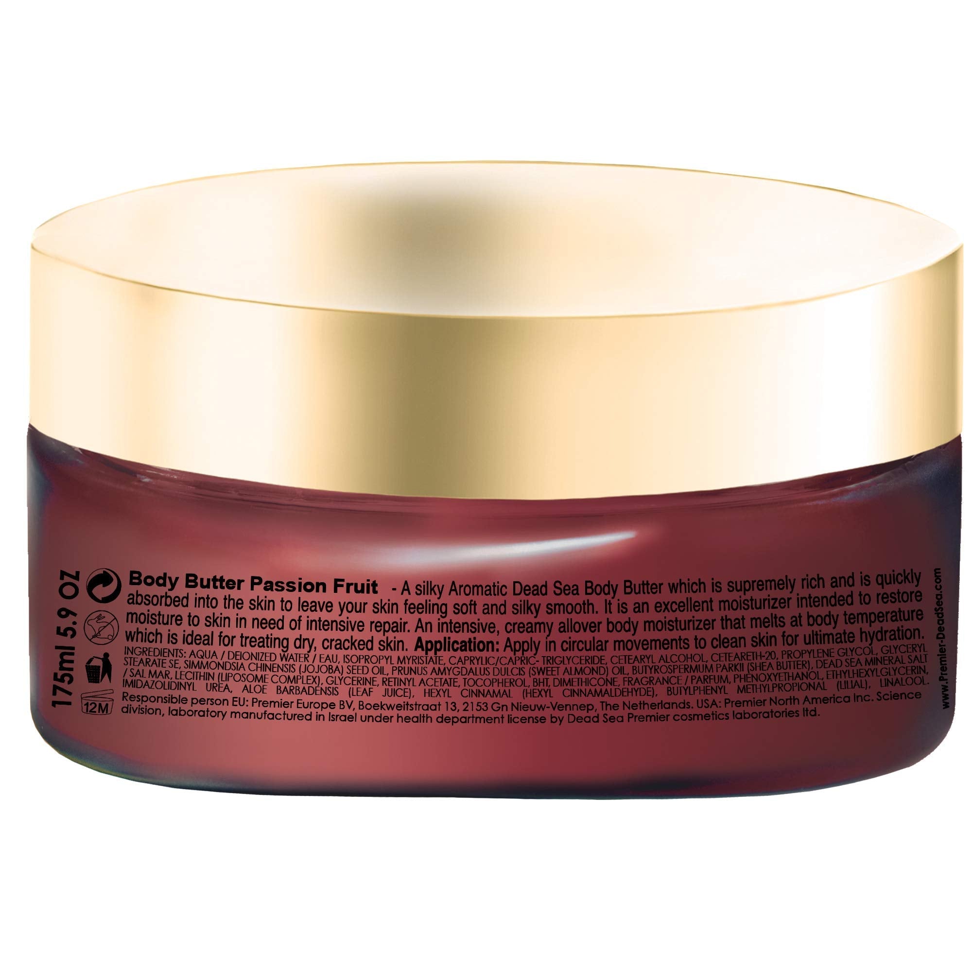 Premier Dead Sea Aromatic Body Butter – Passion Fruit Hydrating Shea Cream (5.95 Fl oz)