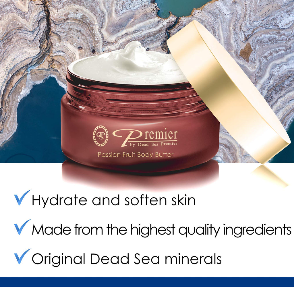 Premier Dead Sea Aromatic Body Butter – Passion Fruit Hydrating Shea Cream (5.95 Fl oz)