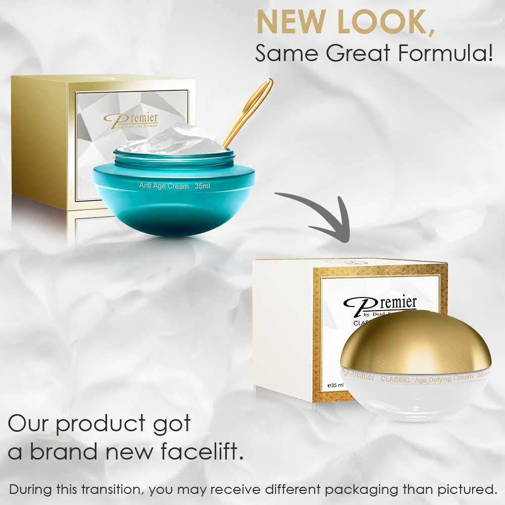 Premier Dead Sea Classic Age Defying Cream – Hydrating Lightweight Anti Age Formula (1.25 fl oz)