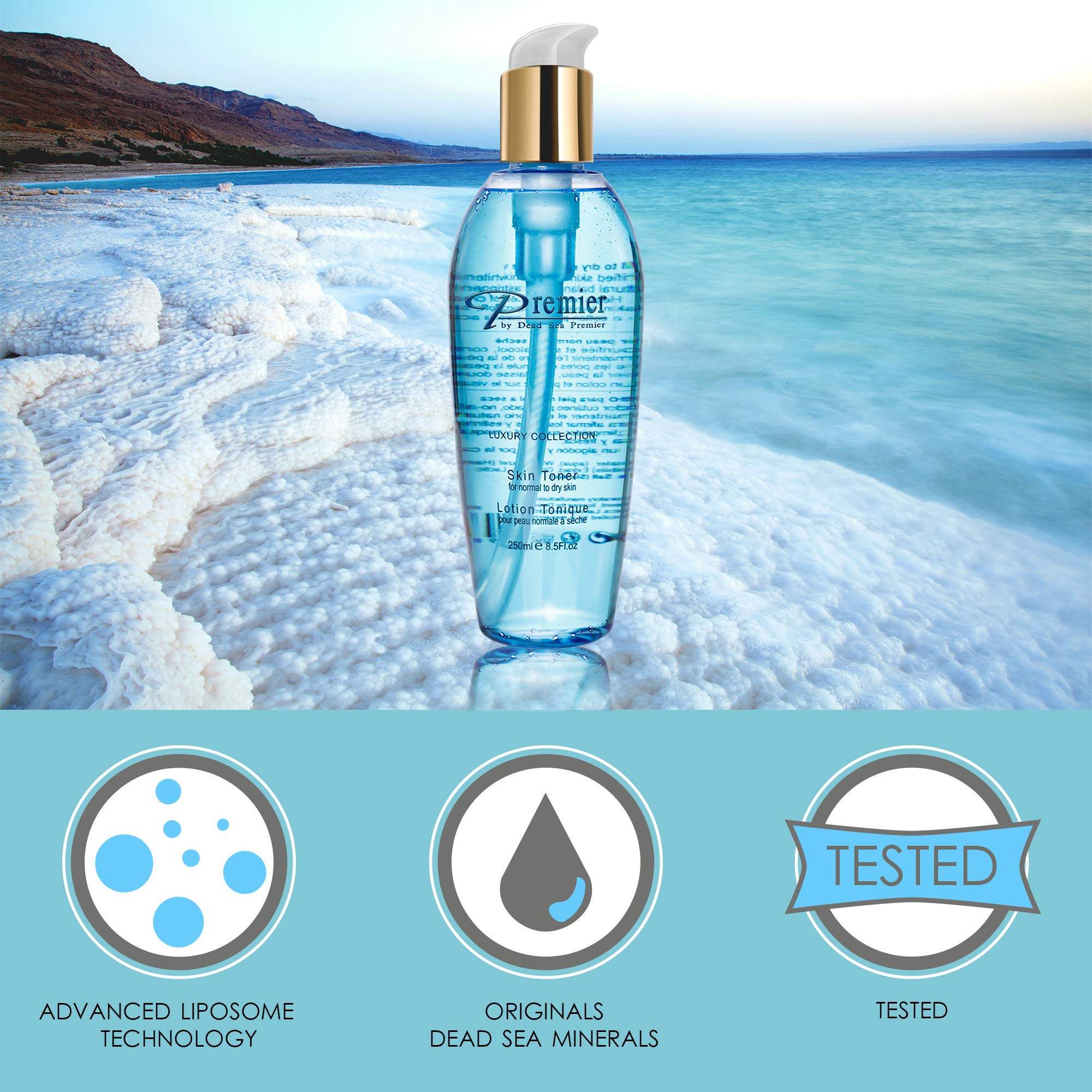 Premier Dead Sea Skin Toner for Normal to Dry Skin | pH 5.5, Alcohol-Free, Gentle & Mineral-Rich