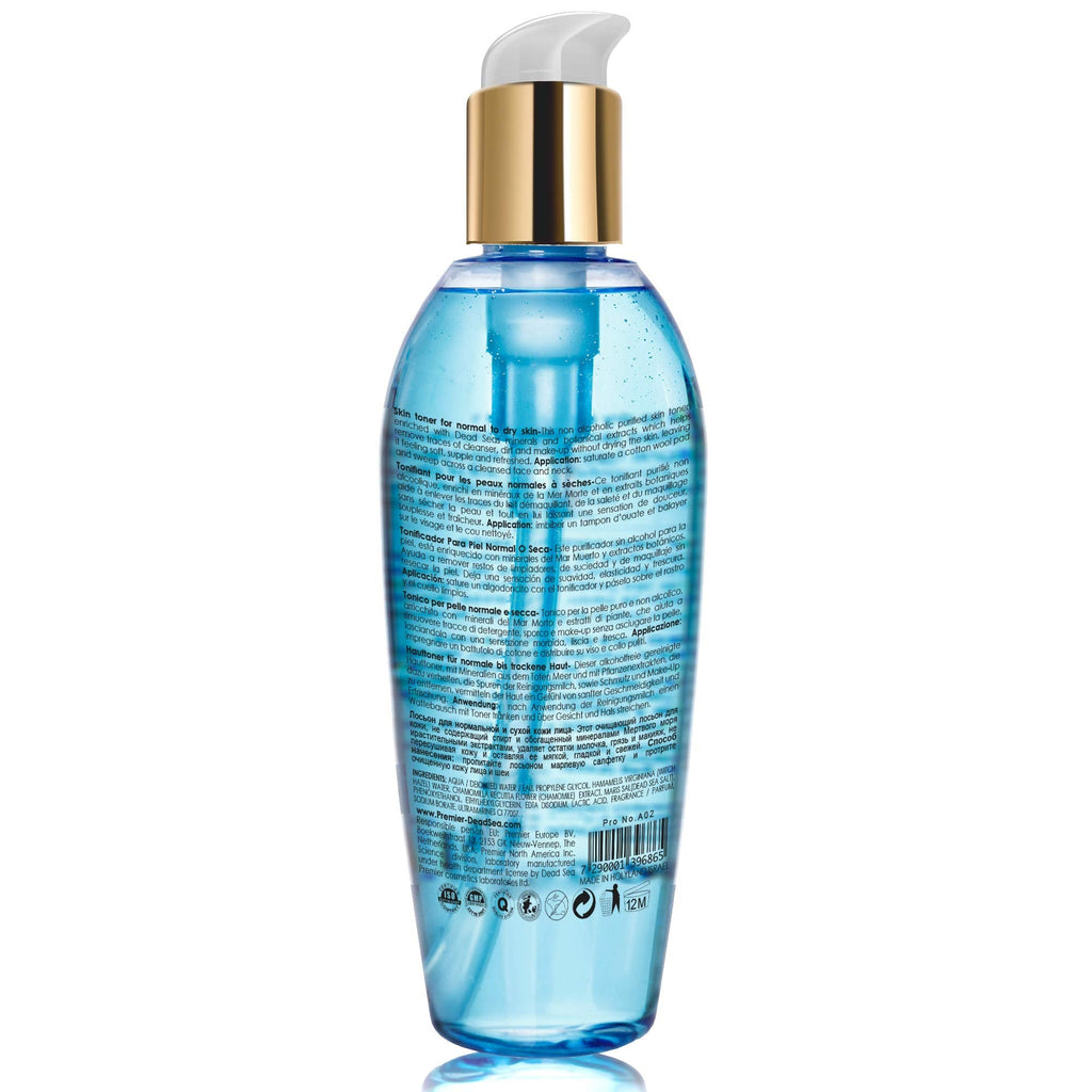 Premier Dead Sea Skin Toner for Normal to Dry Skin | pH 5.5, Alcohol-Free, Gentle & Mineral-Rich