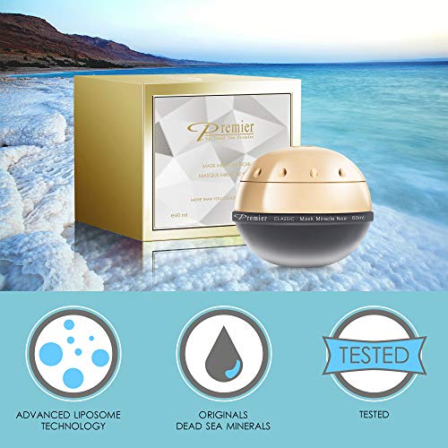 Premier Dead Sea Miracle Noir Mask – 5-in-1 Anti-Aging, Detoxifying, Hydrating, Exfoliating Facial, 2.4 Fl oz