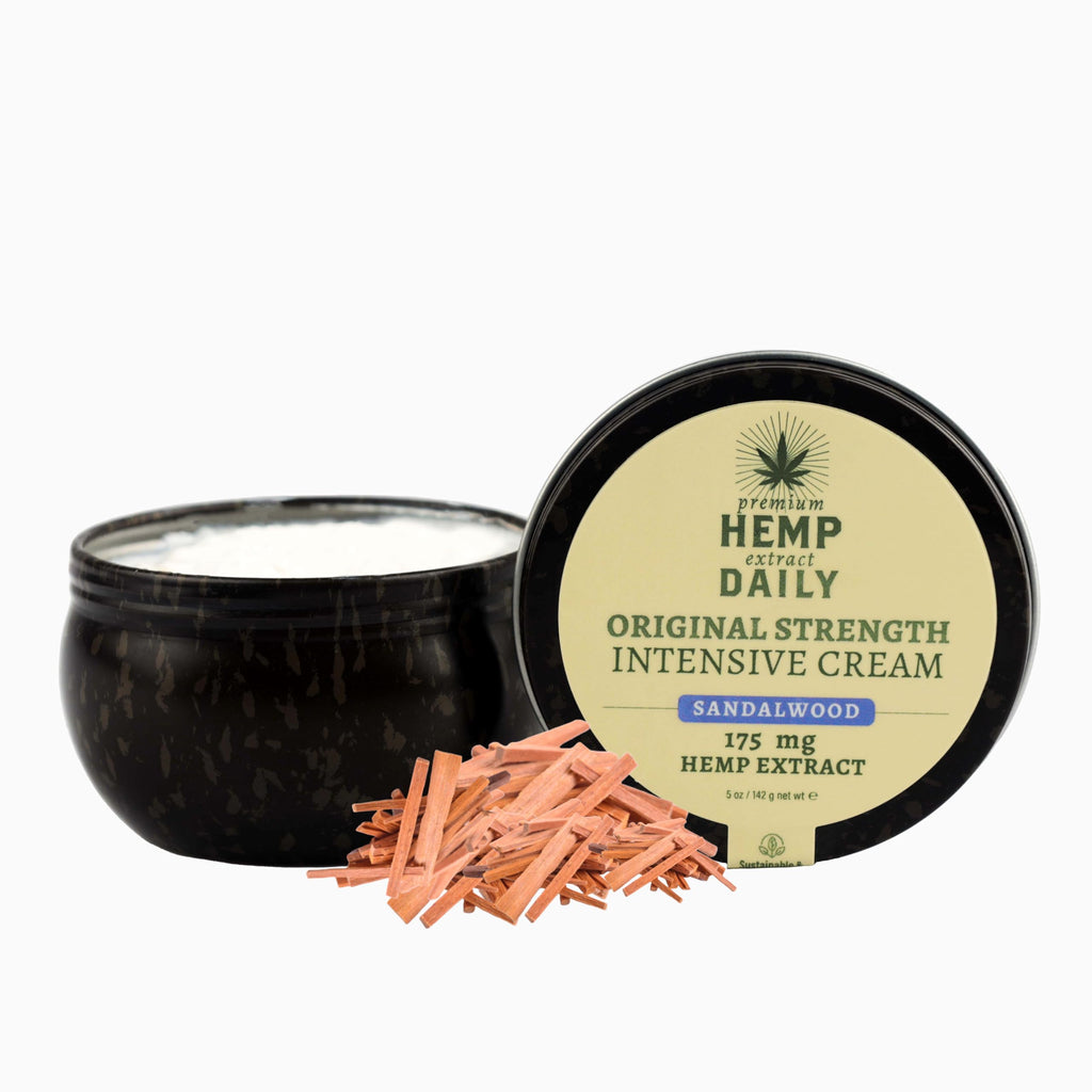 Premium Hemp Daily Intensive Cream – Vegan Organic Hemp Cream with Sandalwood, 5 oz