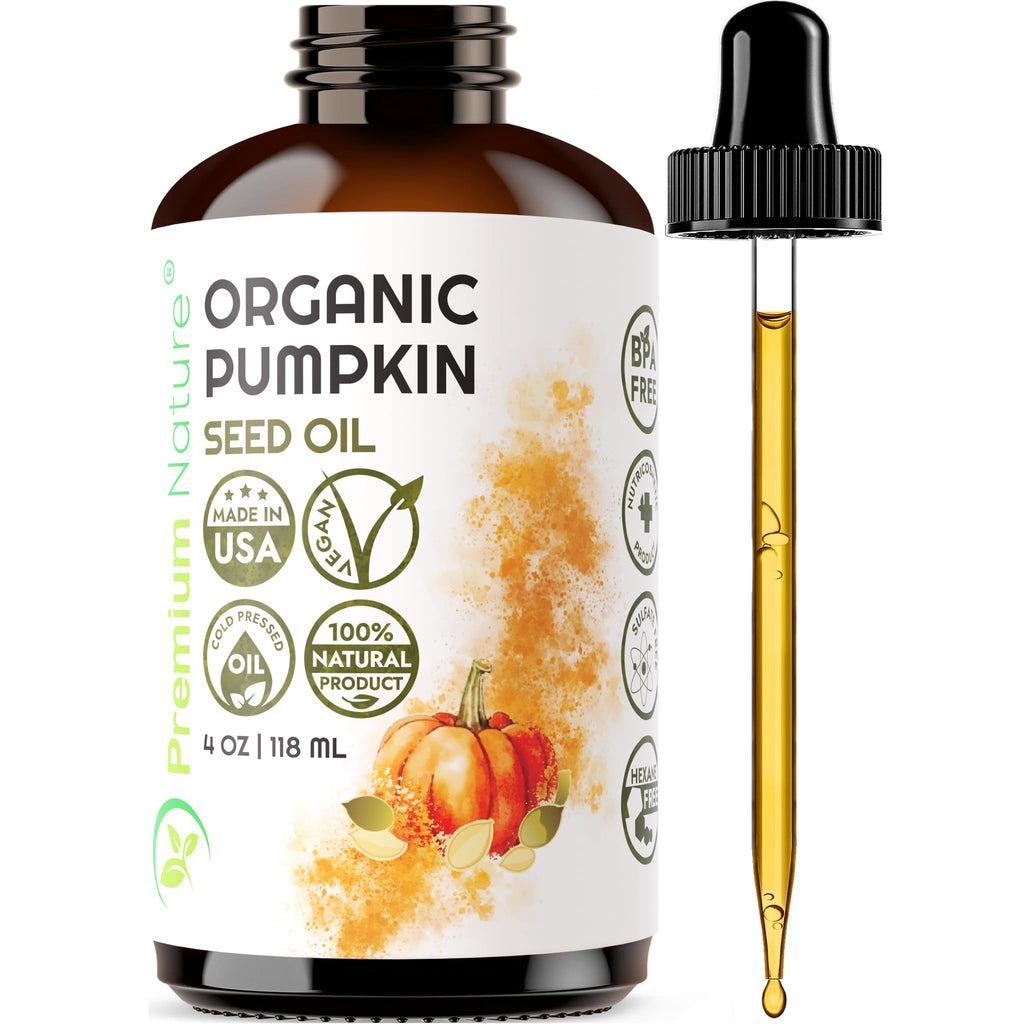 Premium Nature Organic Pumpkin Seed Oil – Cold-Pressed & Unrefined, 4oz, 100% Pumpkin Seed for Skin & Hair