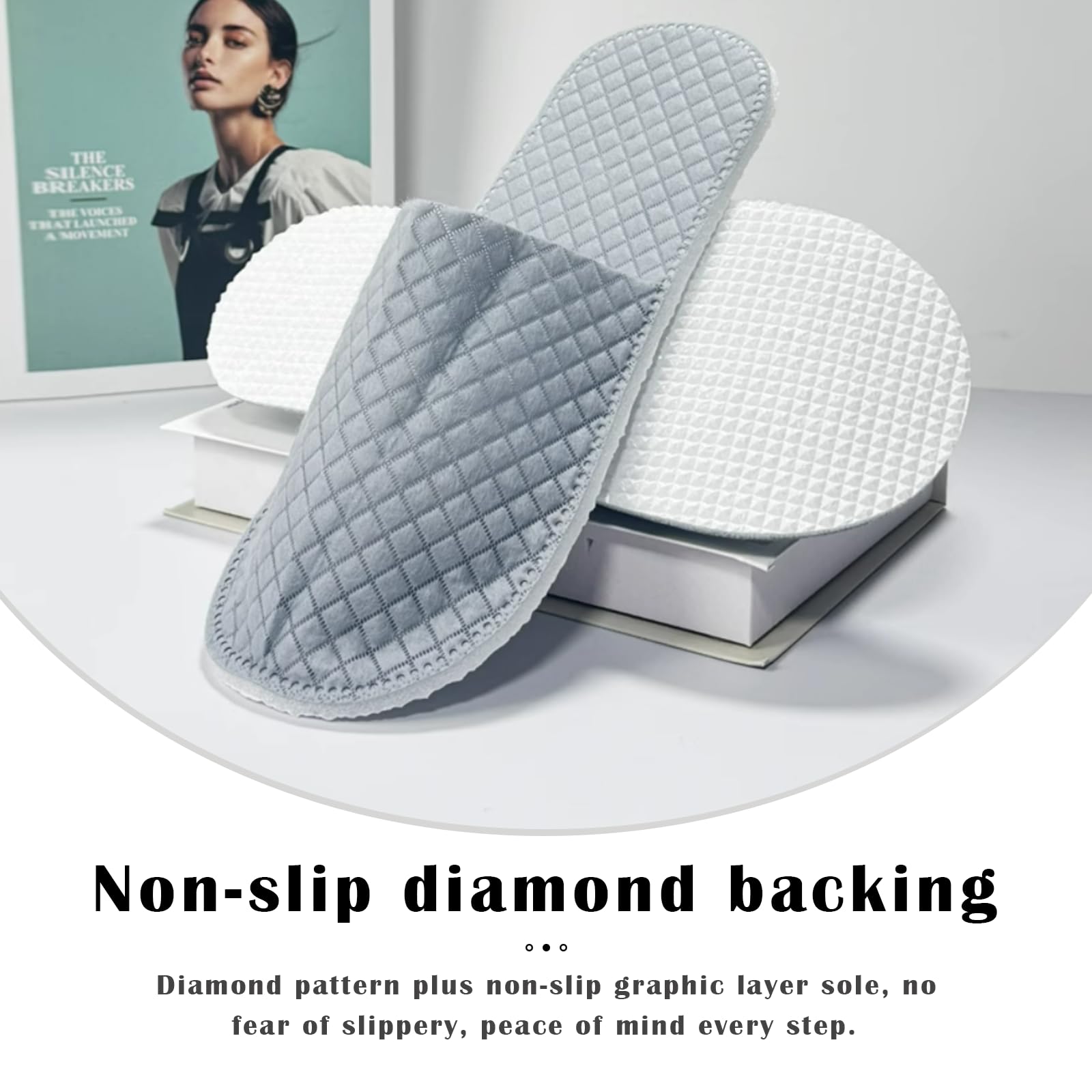 16 Pack Premium Spa Slippers – Cooling, Breathable, Non-Slip for Hotels, Travel & Home (Gray)