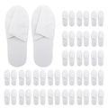 16 Pack Premium Spa Slippers - Cooling Breathable Non-Slip Hotel-Quality Travel Slippers with Transparent Pouch (White)