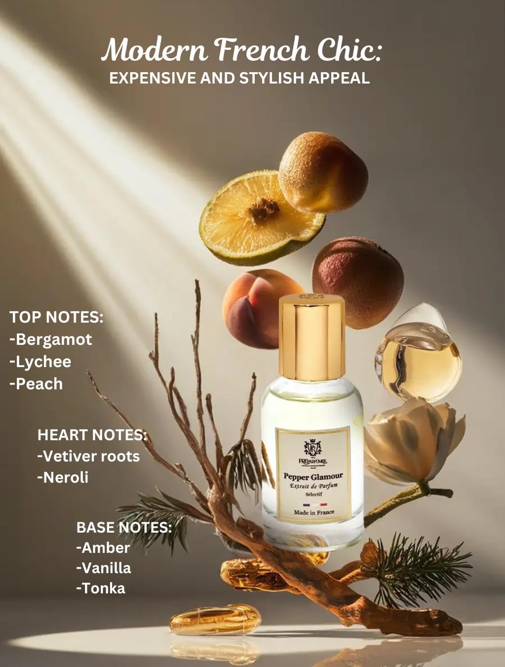 PREparfumer Pepper Glamour – 30ml French Spicy Floral Perfume for Women