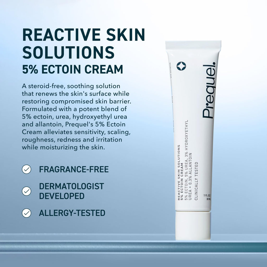 Prequel Reactive Skin Solutions – Soothing Hydrating Moisturizer for Sensitive Skin | 5% Ectoin, Urea & Allantoin