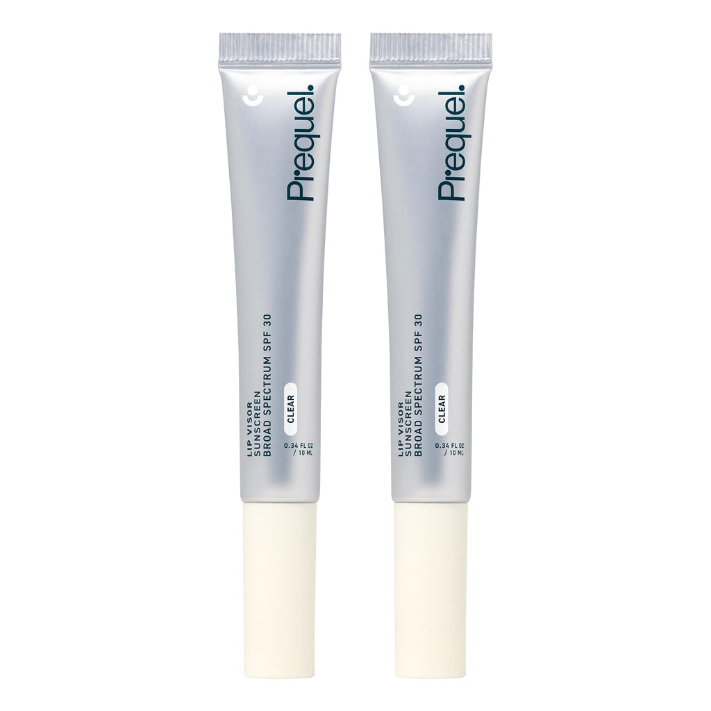 Prequel Skin Lip Visor SPF 30 Lip Balm – Mint, Clear, Non-Sticky, 2-Pack