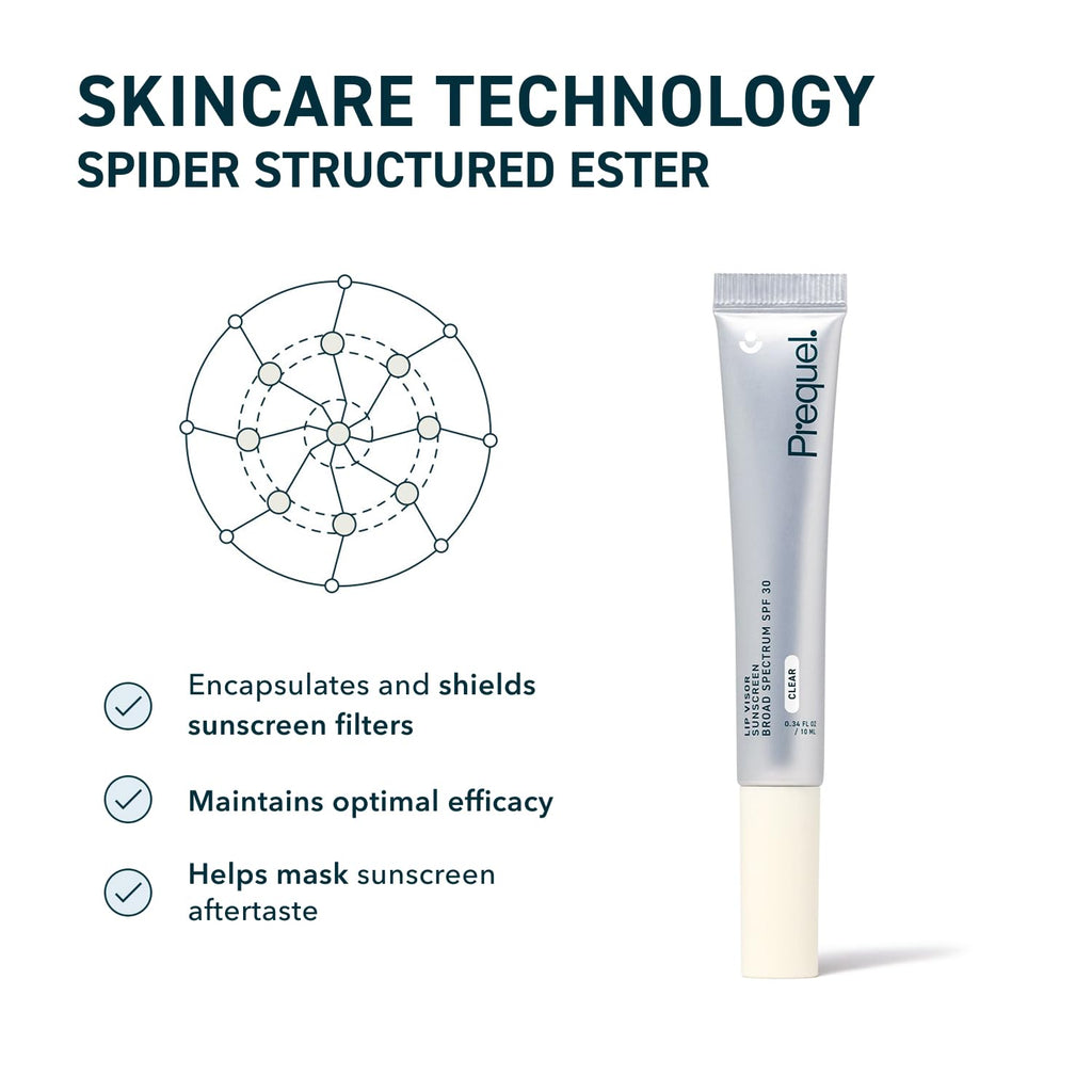 Prequel Skin Lip Visor SPF 30 Lip Balm – Mint, Clear, Non-Sticky, 2-Pack