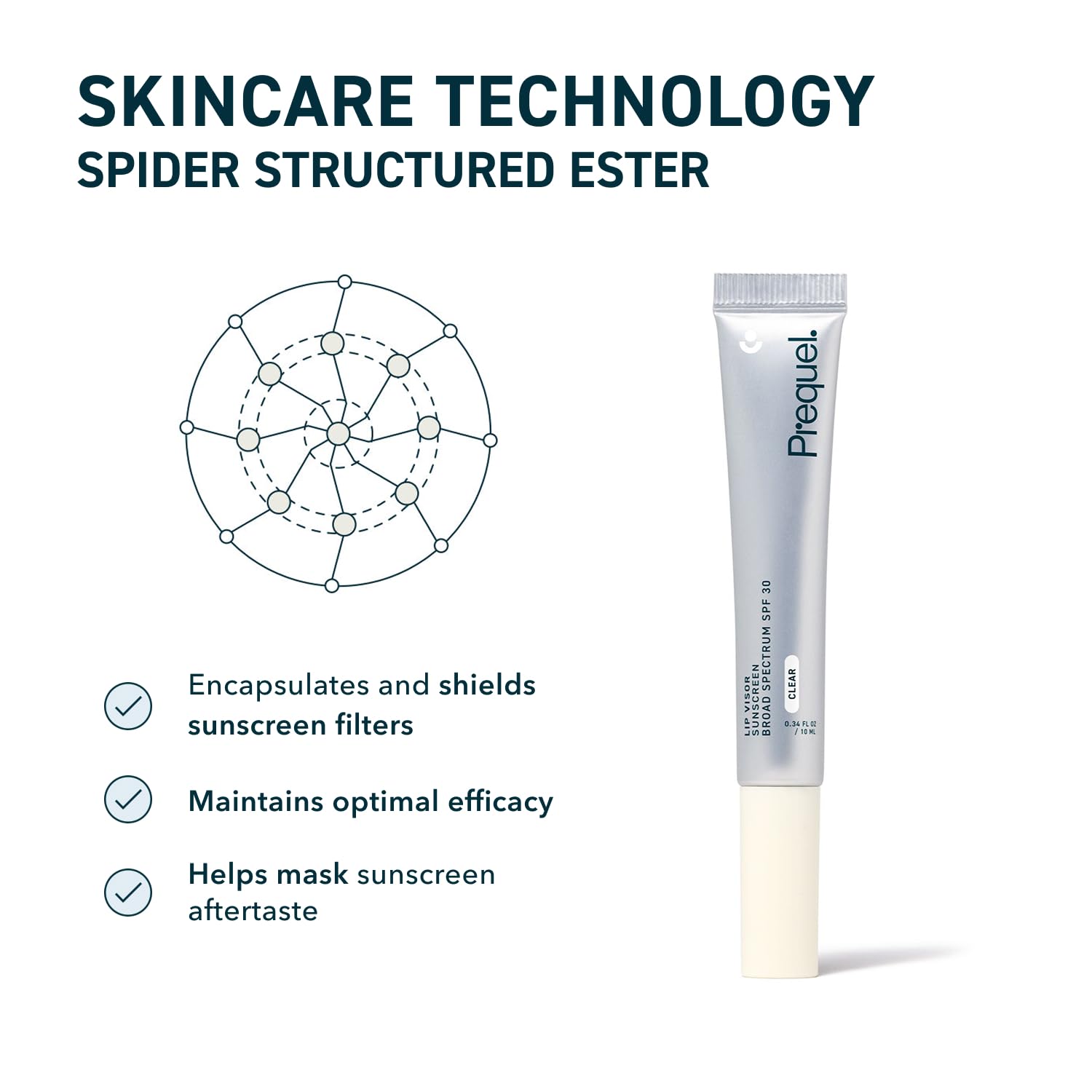 Prequel Skin Lip Visor SPF 30 Lip Balm – Mint, Clear, Non-Sticky, 2-Pack