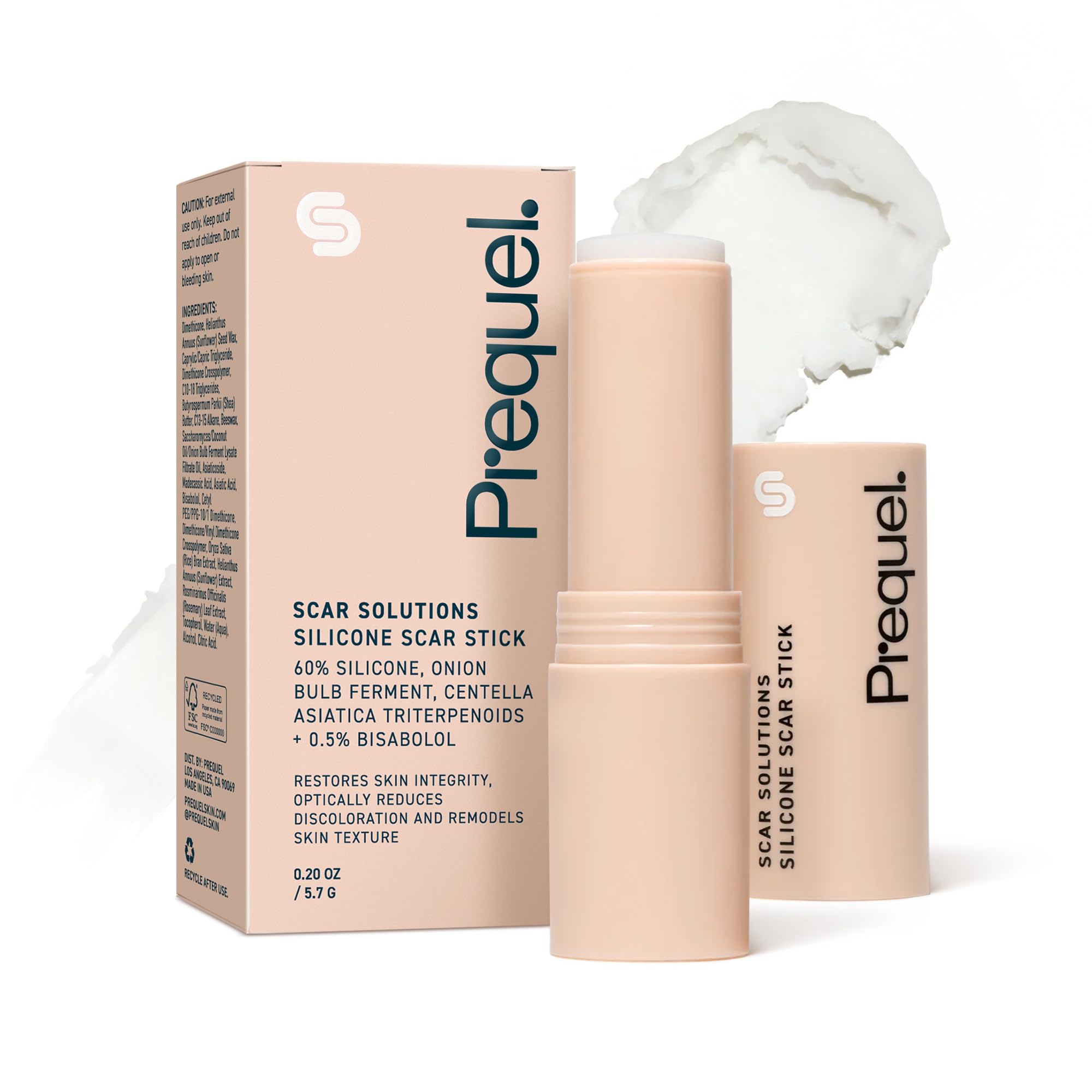 Prequel Skin Scar Solutions 60% Silicone Scar Stick – Occlusive Moisture, Centella & Vitamin E