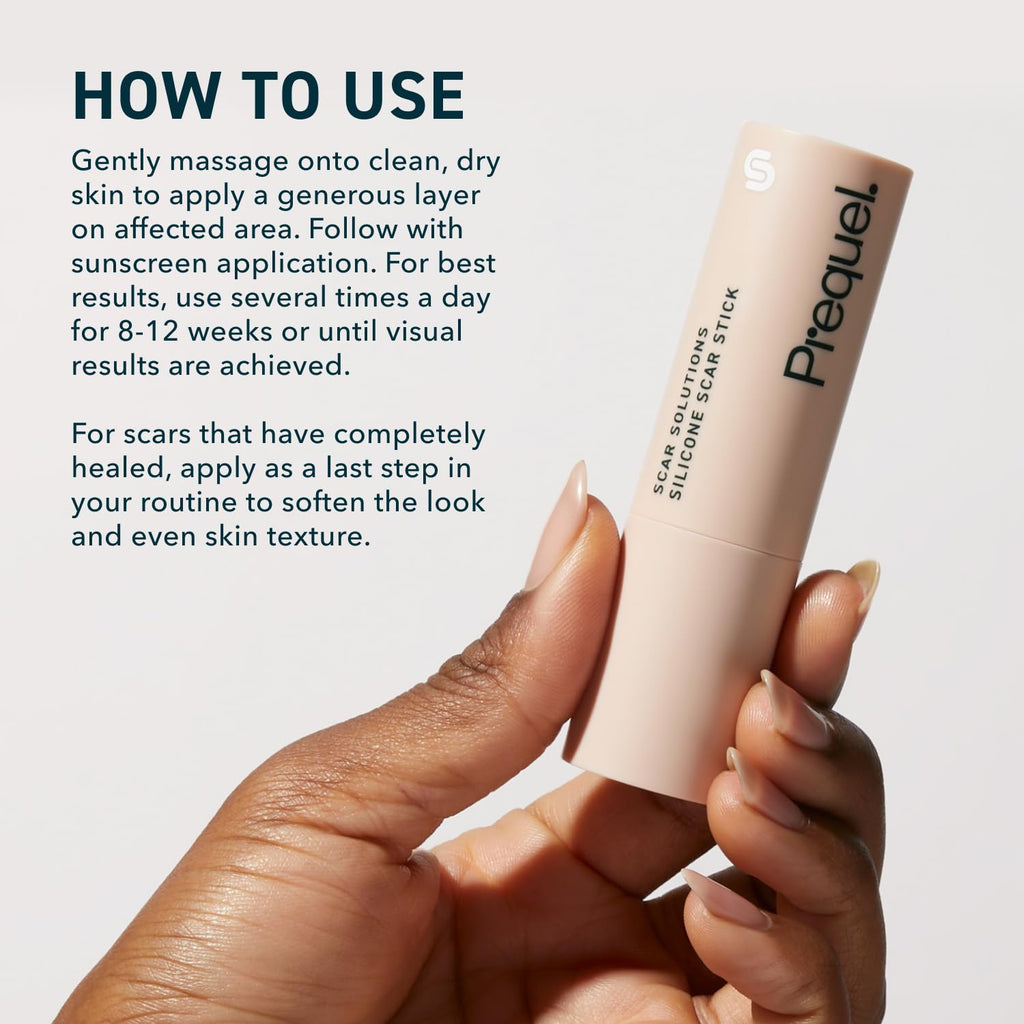 Prequel Skin Scar Solutions 60% Silicone Scar Stick – Occlusive Moisture, Centella & Vitamin E