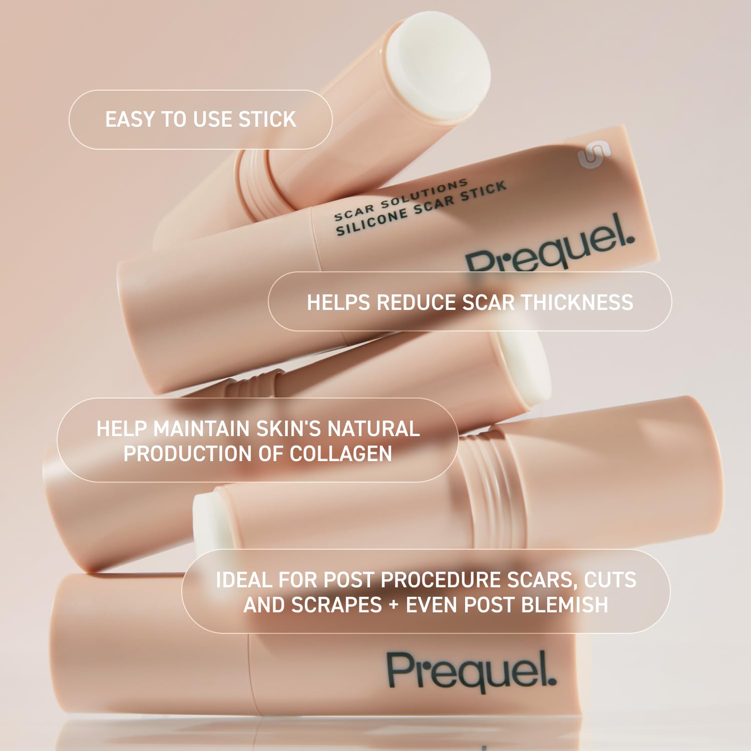 Prequel Skin Scar Solutions 60% Silicone Scar Stick – Occlusive Moisture, Centella & Vitamin E
