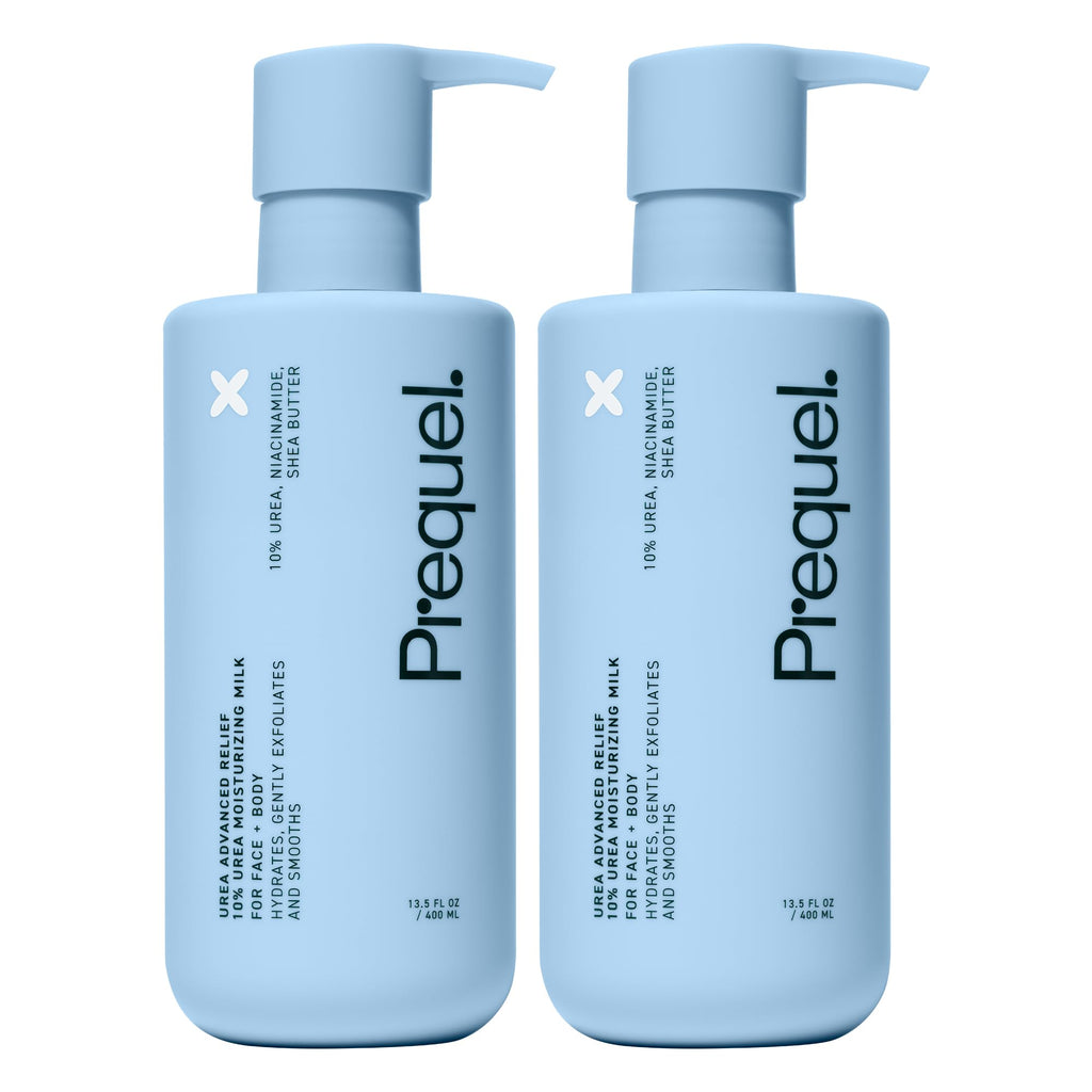 Prequel Skin Urea Advanced Relief Moisturizing Milk, 10% Urea – Unscented Hydration for Face & Body (2 Pack)