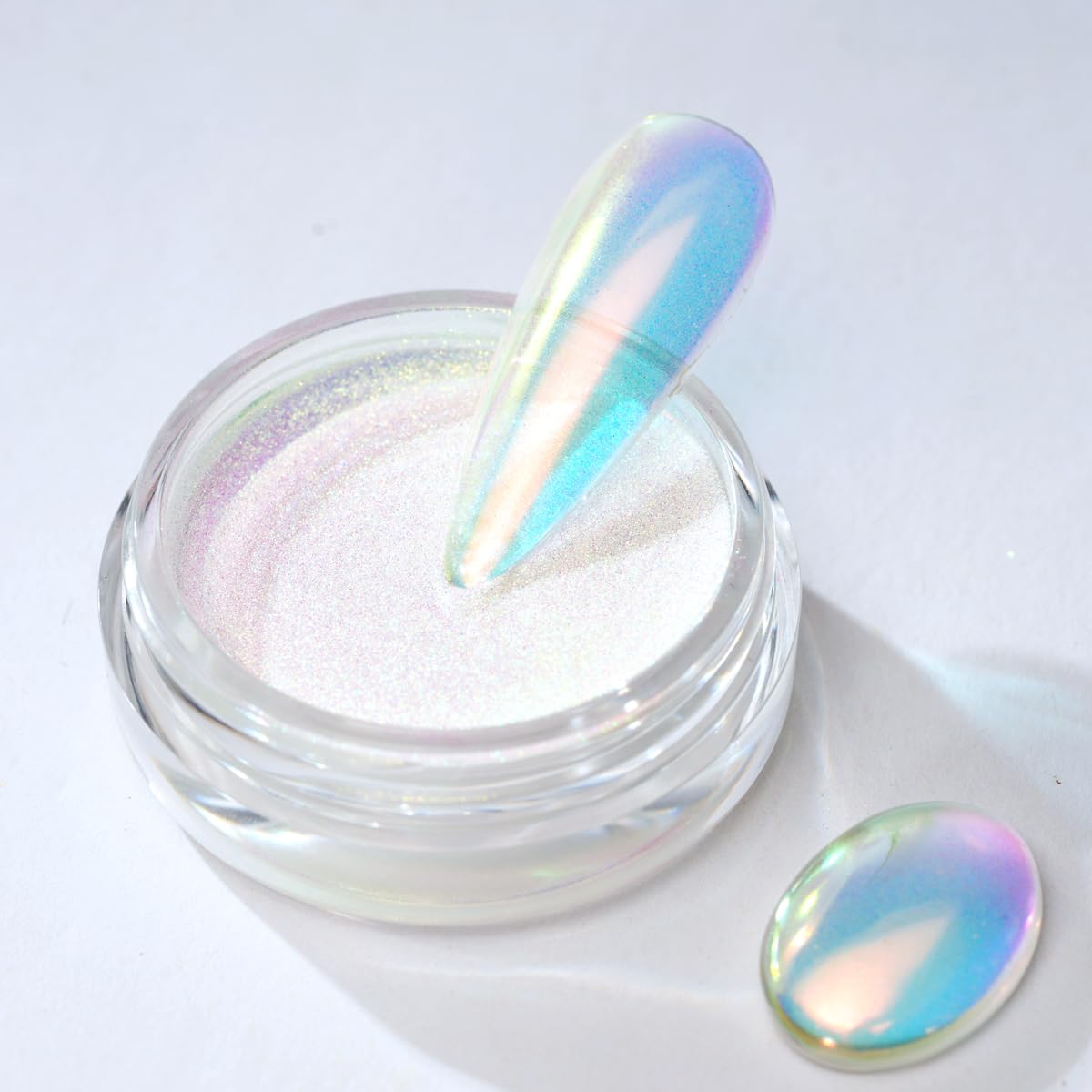 Pretty Diva Mermaid Chrome Nail Powder – Aurora Iridescent Unicorn Chrome Nail Pigment