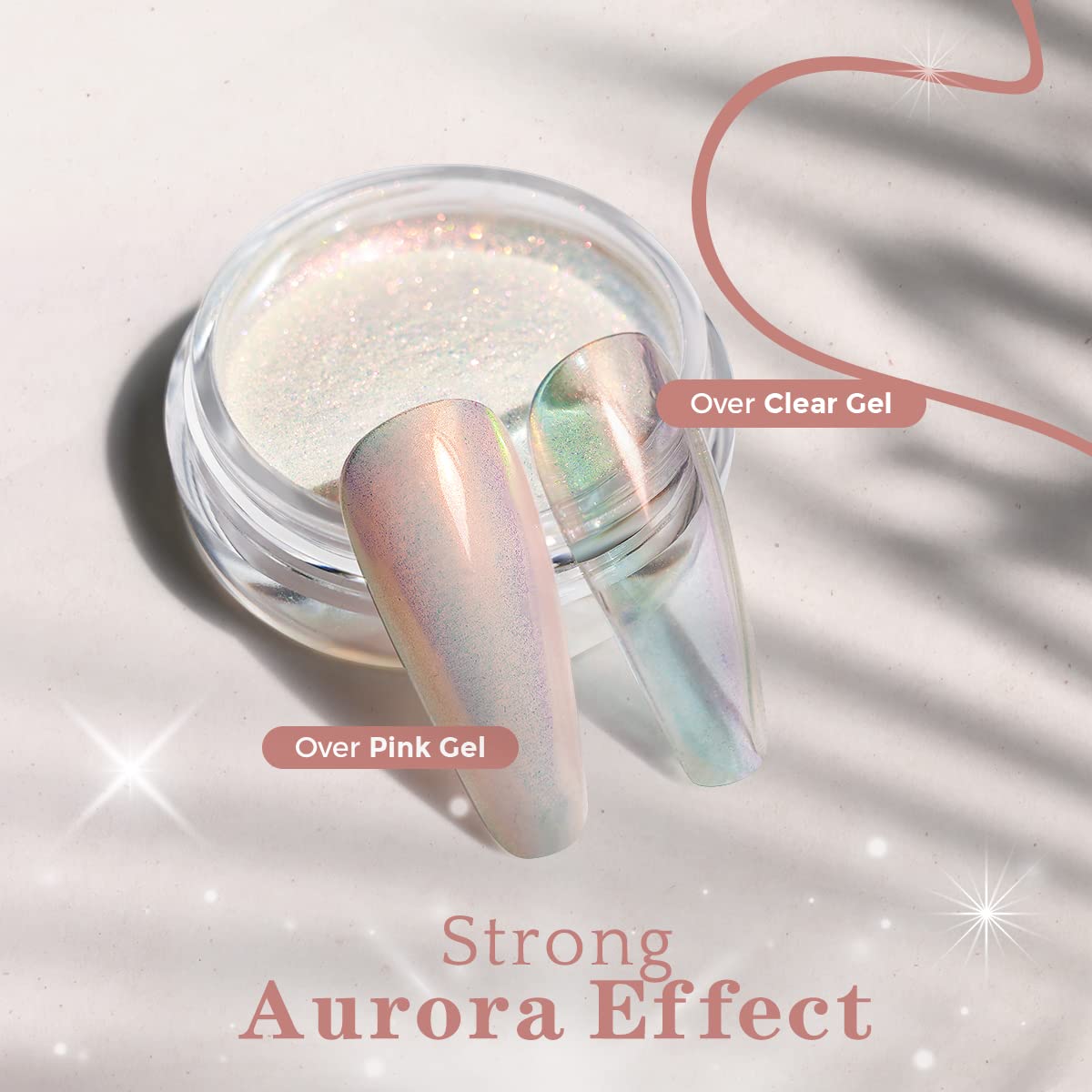 Pretty Diva Mermaid Chrome Nail Powder – Aurora Iridescent Unicorn Chrome Nail Pigment