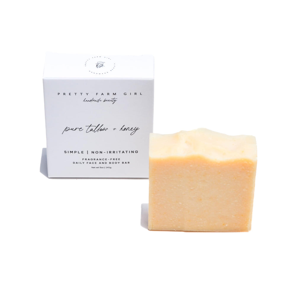 Pretty Farm Girl Pure Tallow + Honey Soap Bar — Fragrance Free for Sensitive Skin