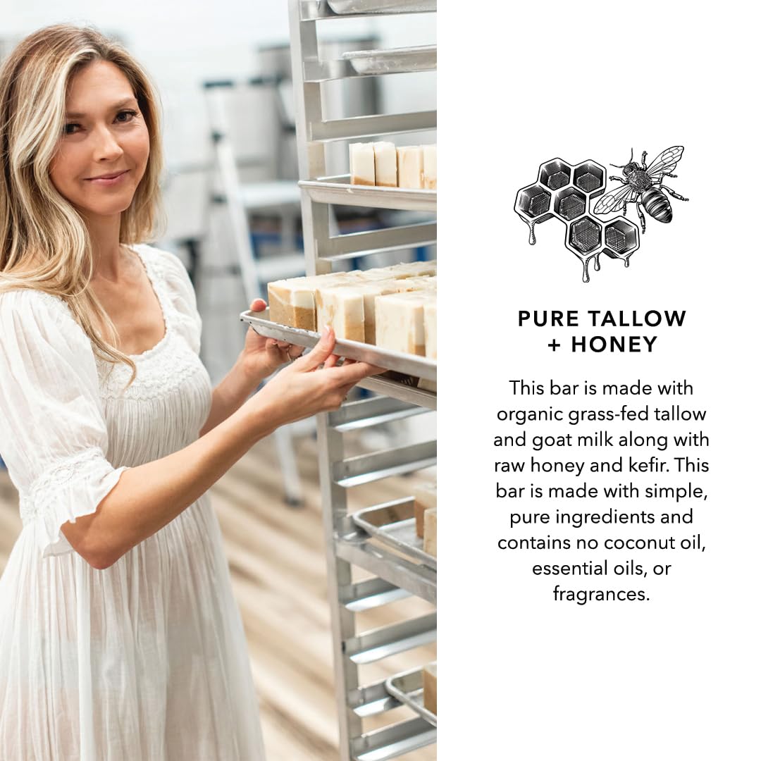 Pretty Farm Girl Pure Tallow + Honey Soap Bar — Fragrance Free for Sensitive Skin