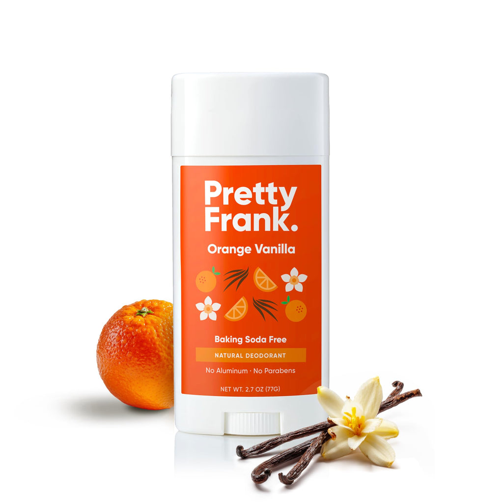 Pretty Frank Orange Vanilla Deodorant Stick – Aluminum-Free, Baking Soda-Free