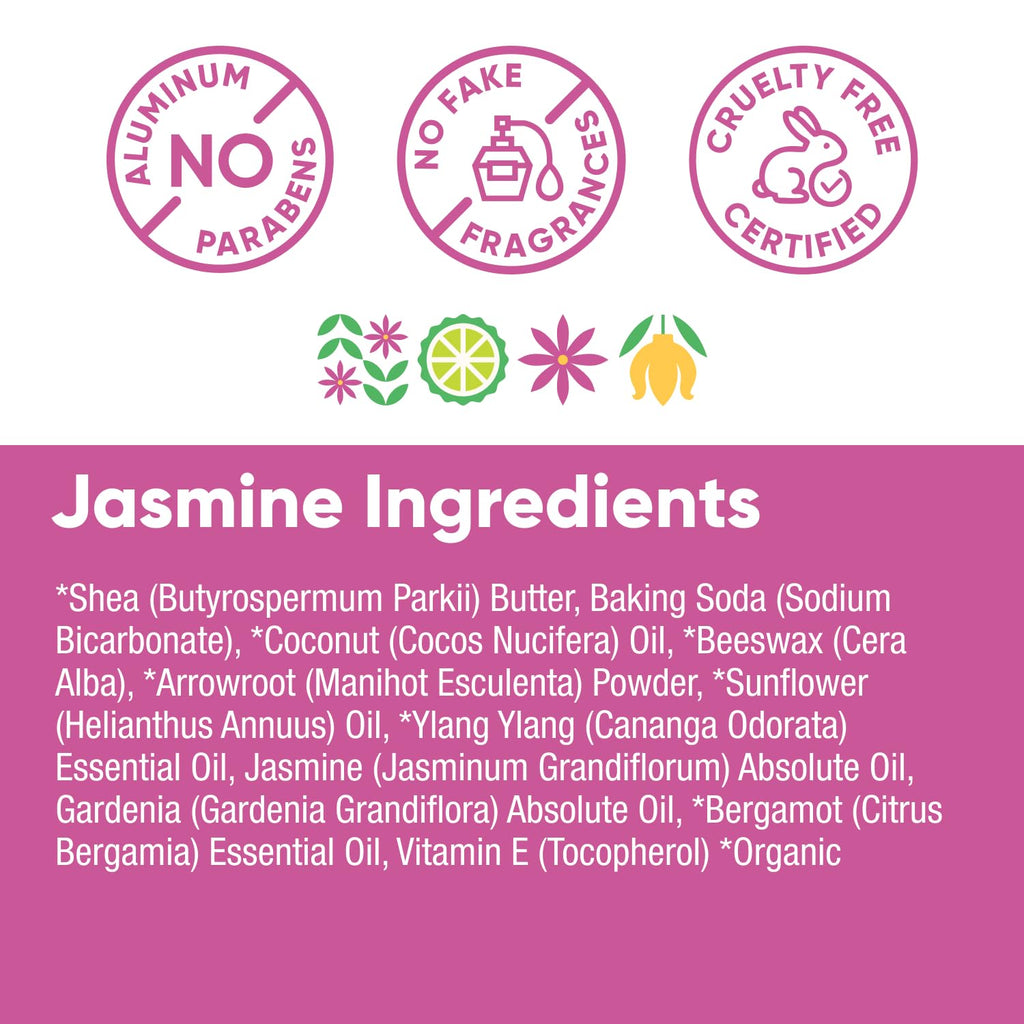 Pretty Frank Jasmine Aluminum-Free Deodorant Stick – All-Day Odor Control with Organic Ingredients