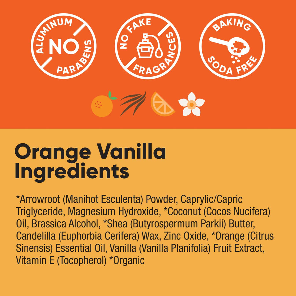 Pretty Frank Orange Vanilla Deodorant Stick – Aluminum-Free, Baking Soda-Free