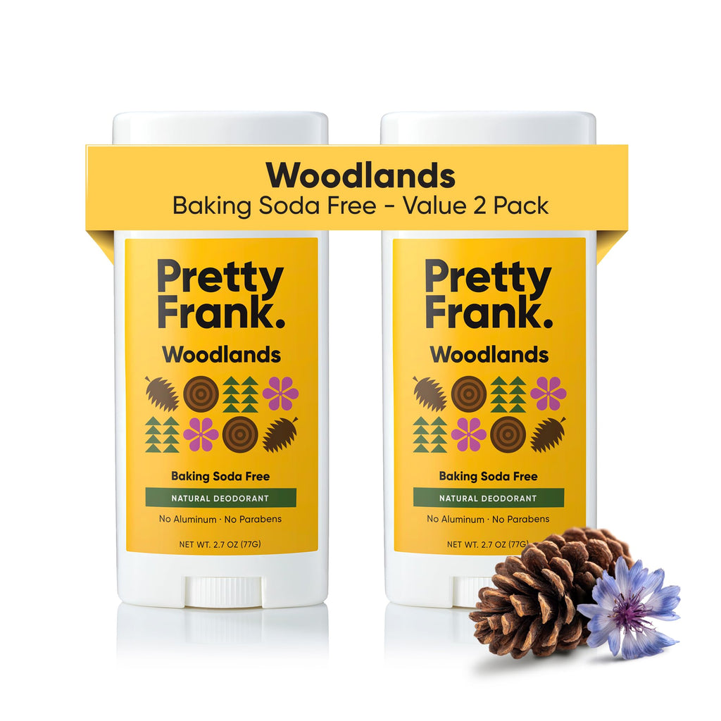 Pretty Frank Woodlands Aluminum-Free Deodorant Stick – Baking Soda-Free, 2-Pack