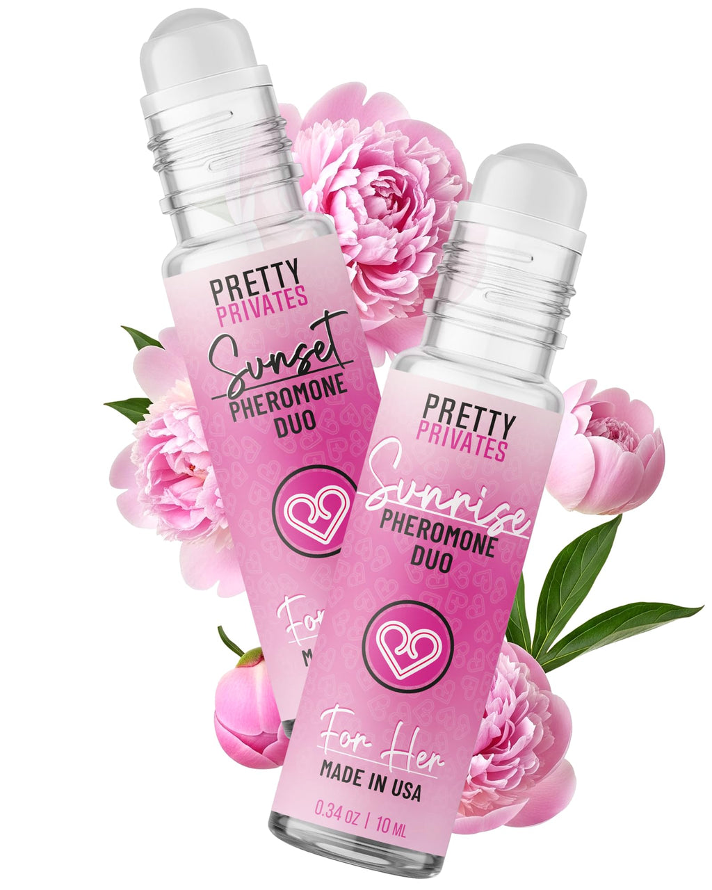 Pretty Privates 2 Pack Pheromone Perfume Oil for Women – Light Unscented Roll-On, 10ml – Day & Night Duo